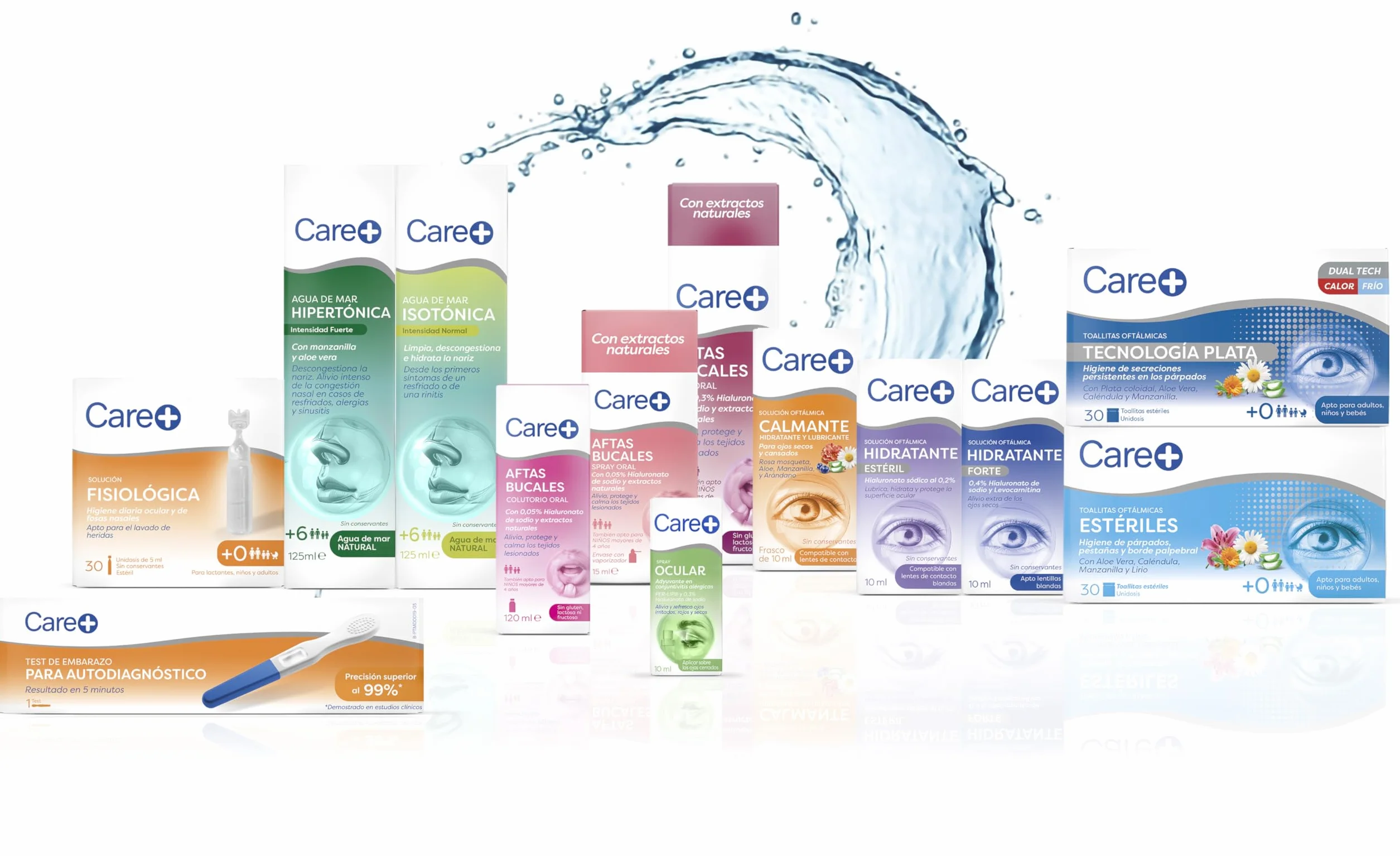Lingettes ophtalmiques Care+ Aloe vera calendula camomille lys 60 lingettes Hygiène paupières cils bords
