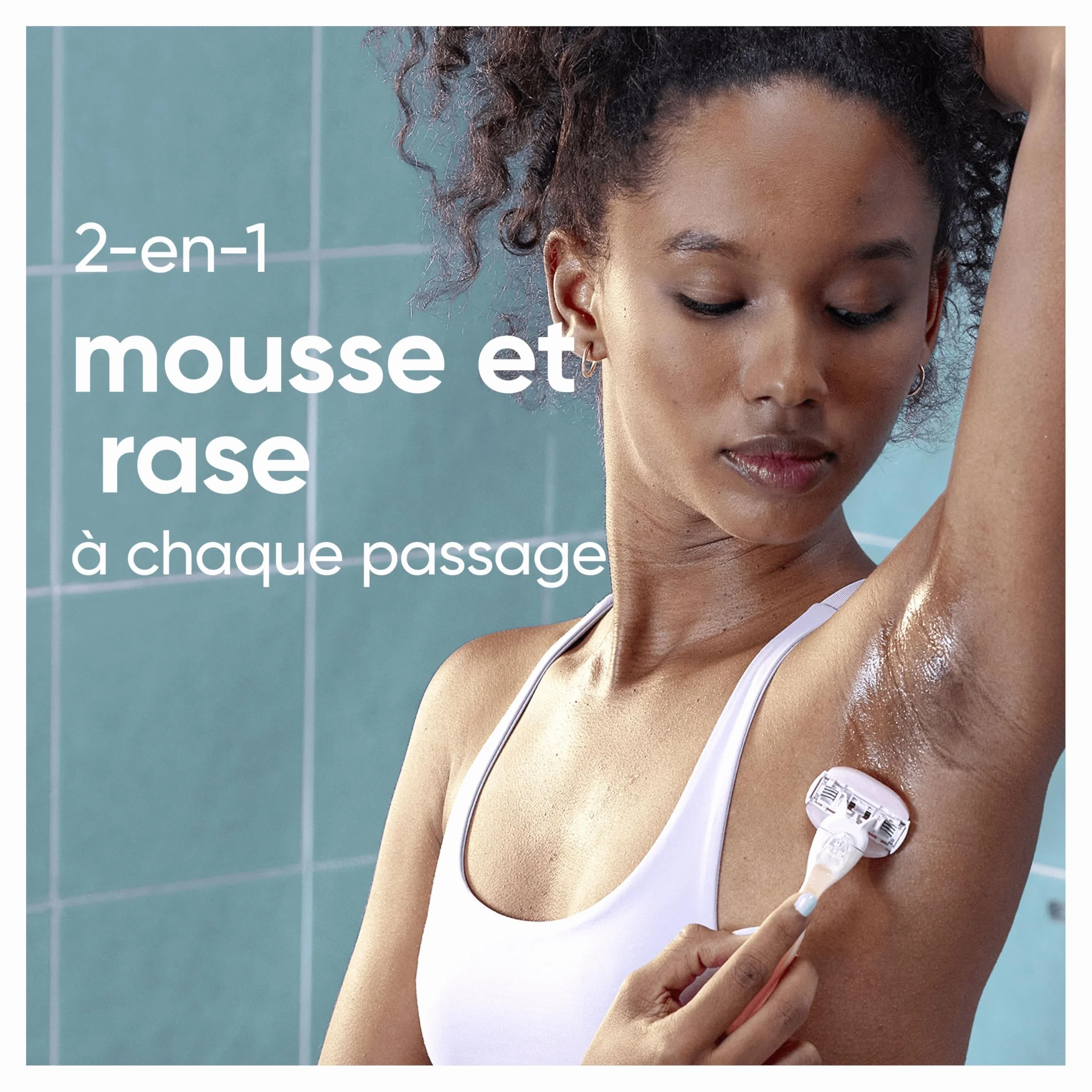 Gillette Venus Rasoir Femme ComfortGlide Spa Breeze 2 Recharges Rose Manche Réutilisable Cartouche 3 Lames Acier Inoxydable Barres Parfum Thé Blanc 2-en-1 Mousse Rase