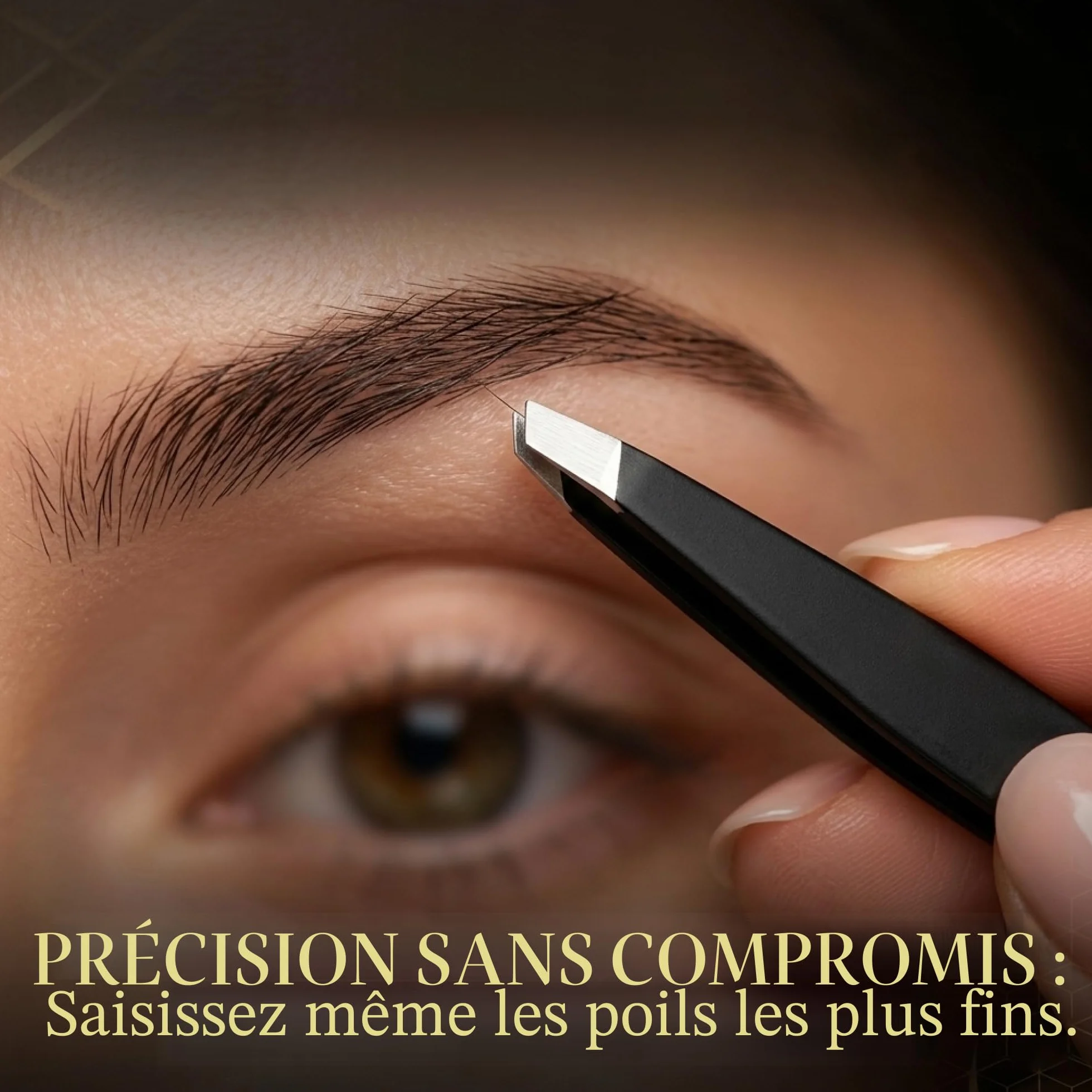 Pince à épiler professionnelle 4 pièces pointe améliorée revêtement antidérapant noir