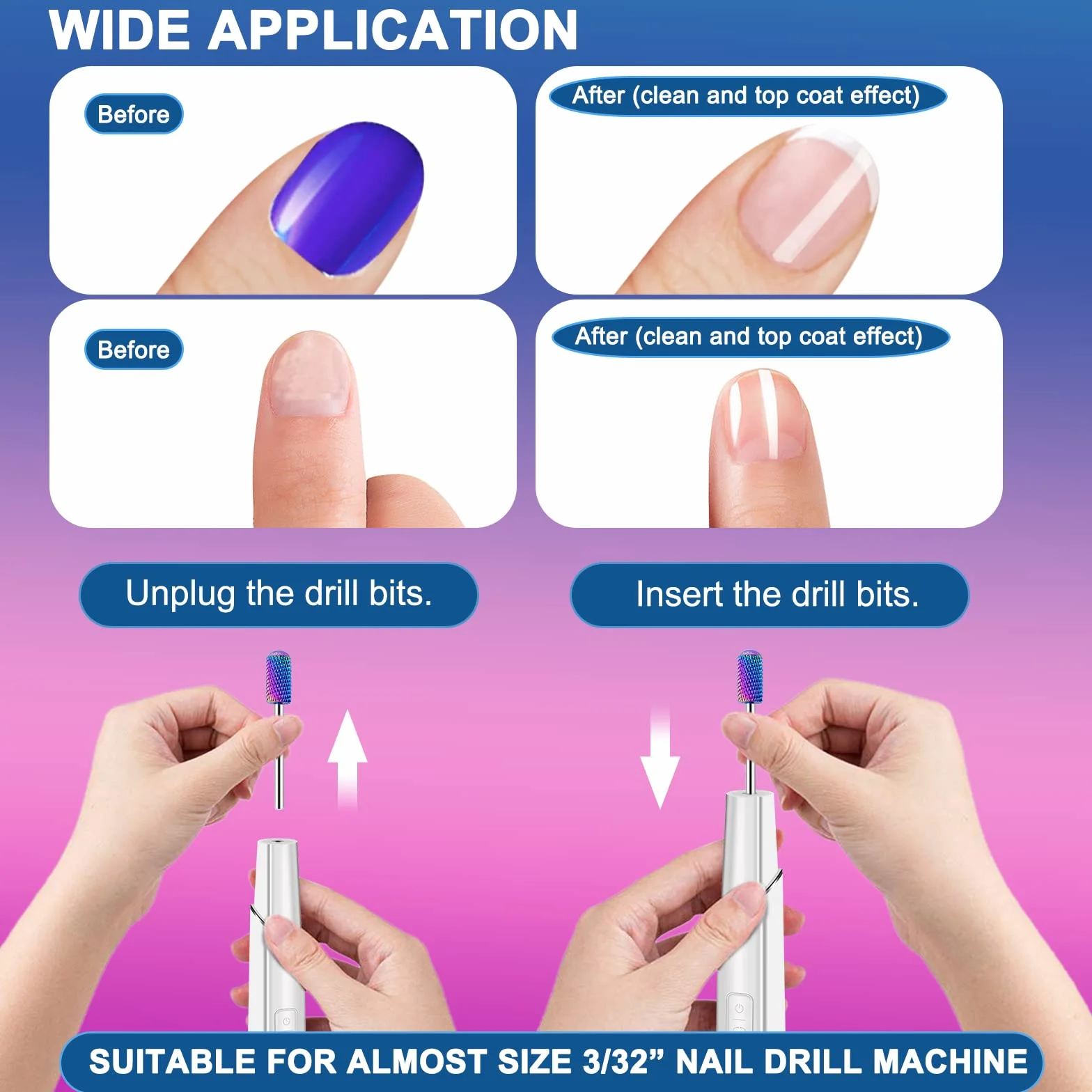 25 Pièces Embout ponceuse ongles avec Porte-Embouts Strass, Forets à ongles Diamant Céramique Carbure 3/32 Pouce pour Soins Cuticules, Manucure & Pédicure Gel Acrylique à Domicile ou Salon