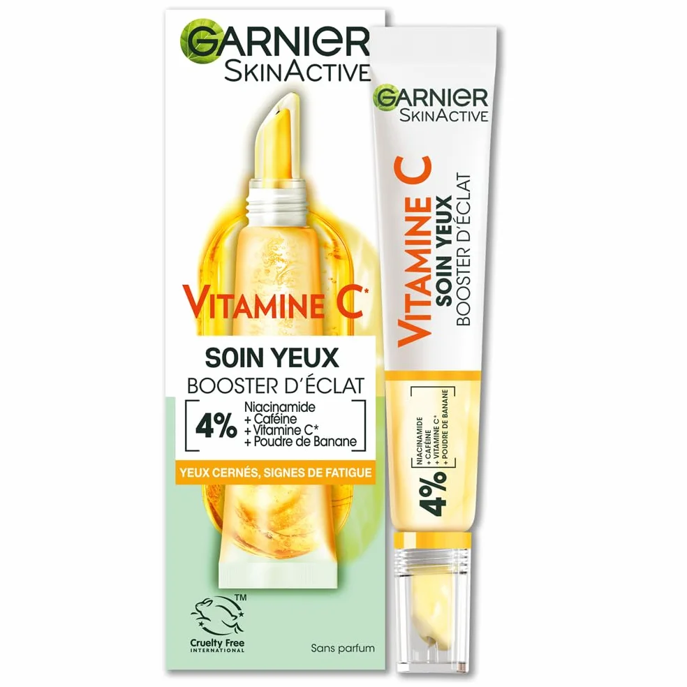 GARNIER Skin Active Soin Yeux Booster D'Éclat Niacinamide Caféine Vitamine C 15 ml