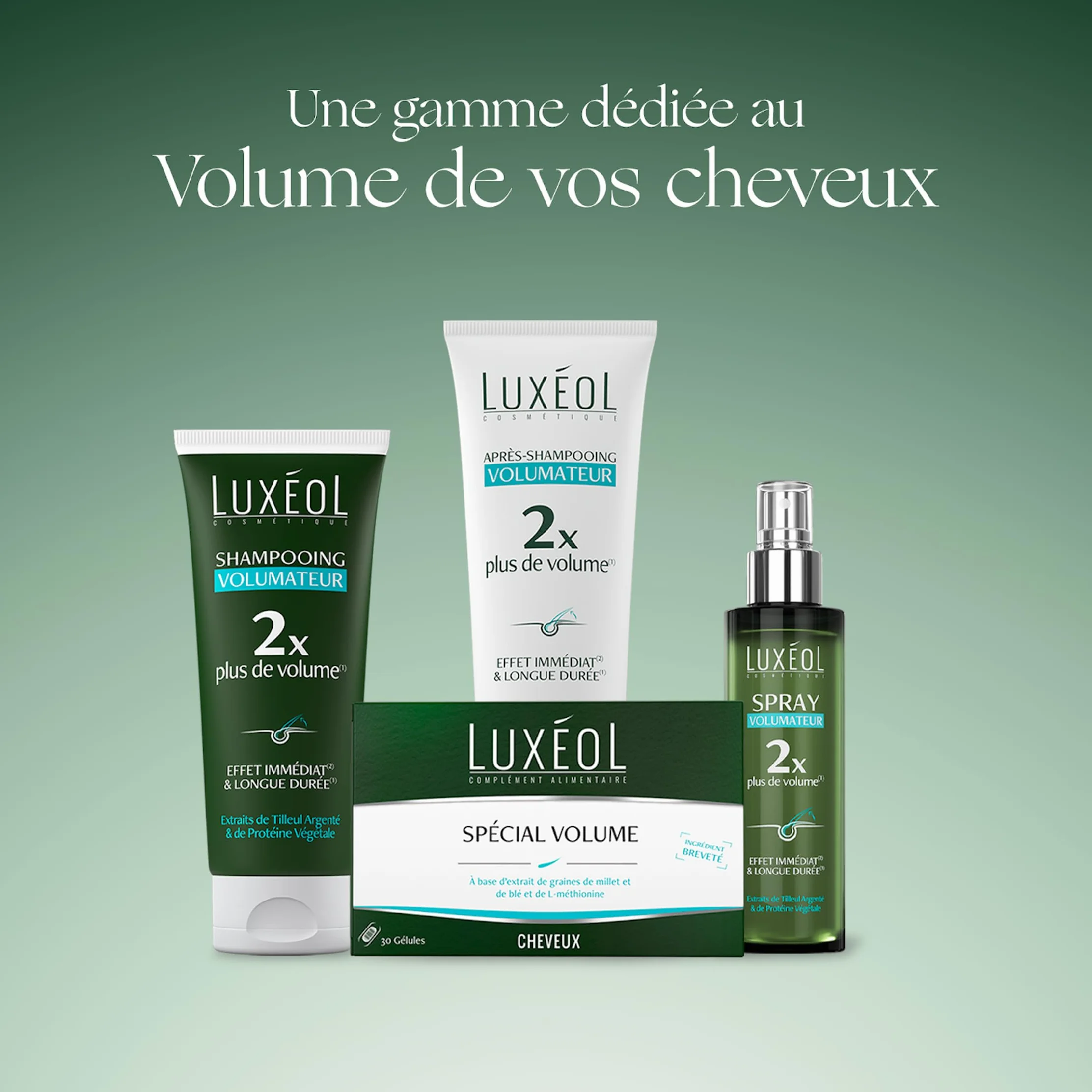 LUXÉOL Spécial Volume Complément Alimentaire Brillance Blé Millet L-Méthionine Programme Cheveux 15 Jours 30 Capsules