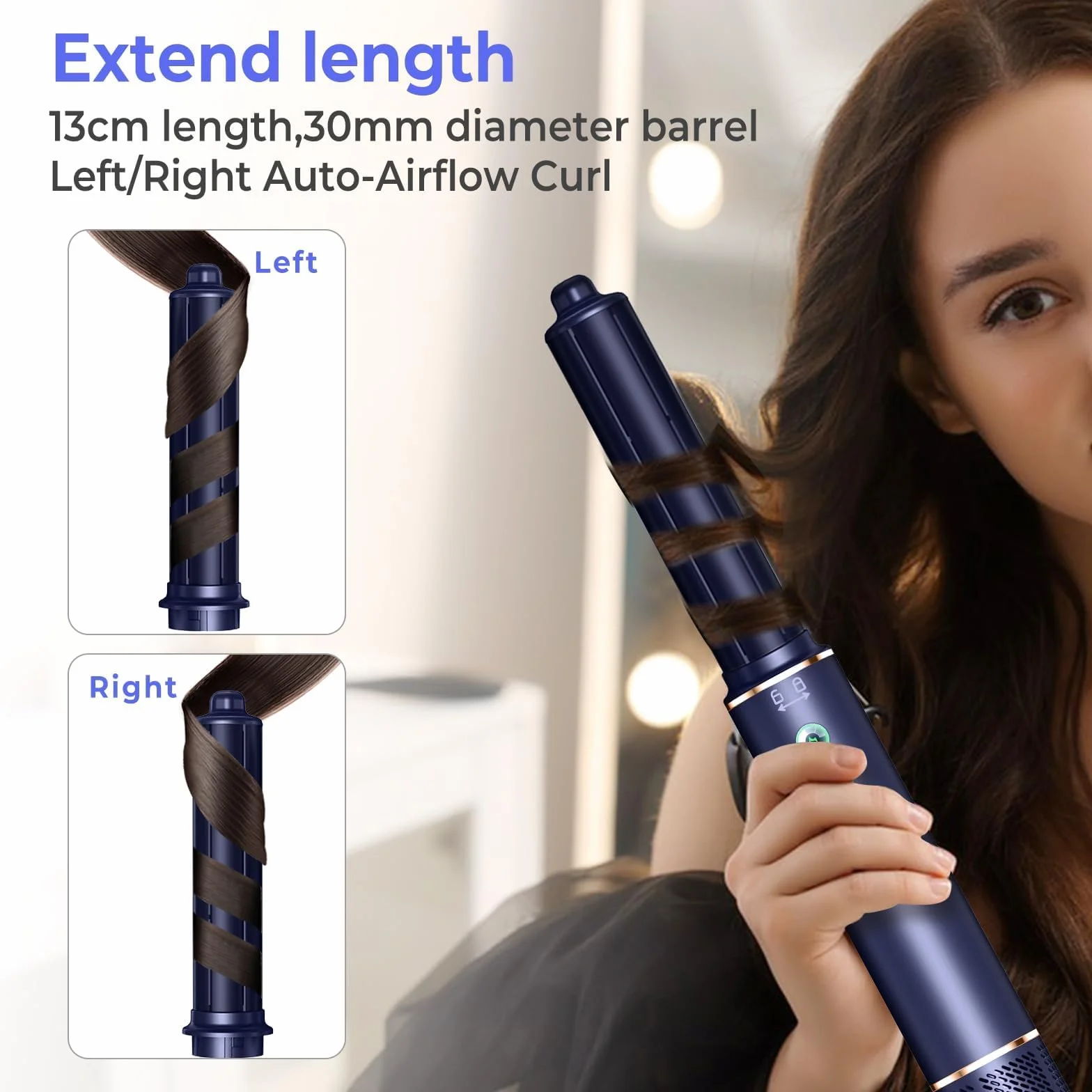 Seche Cheveux 5 en 1 Air styler avec Sèche-cheveux de 110000 tr/min 20M/S pour un Séchage Rapide, Hair Styler de 320 Millions d'Ions avec Fer A Boucler, Brosse Lissante ＆ Brosse Volumisante