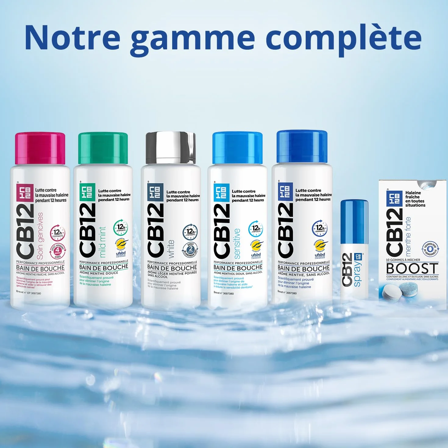 Bain de bouche CB12 500ML Sans alcool Arôme menthe fraîche Soin gencives