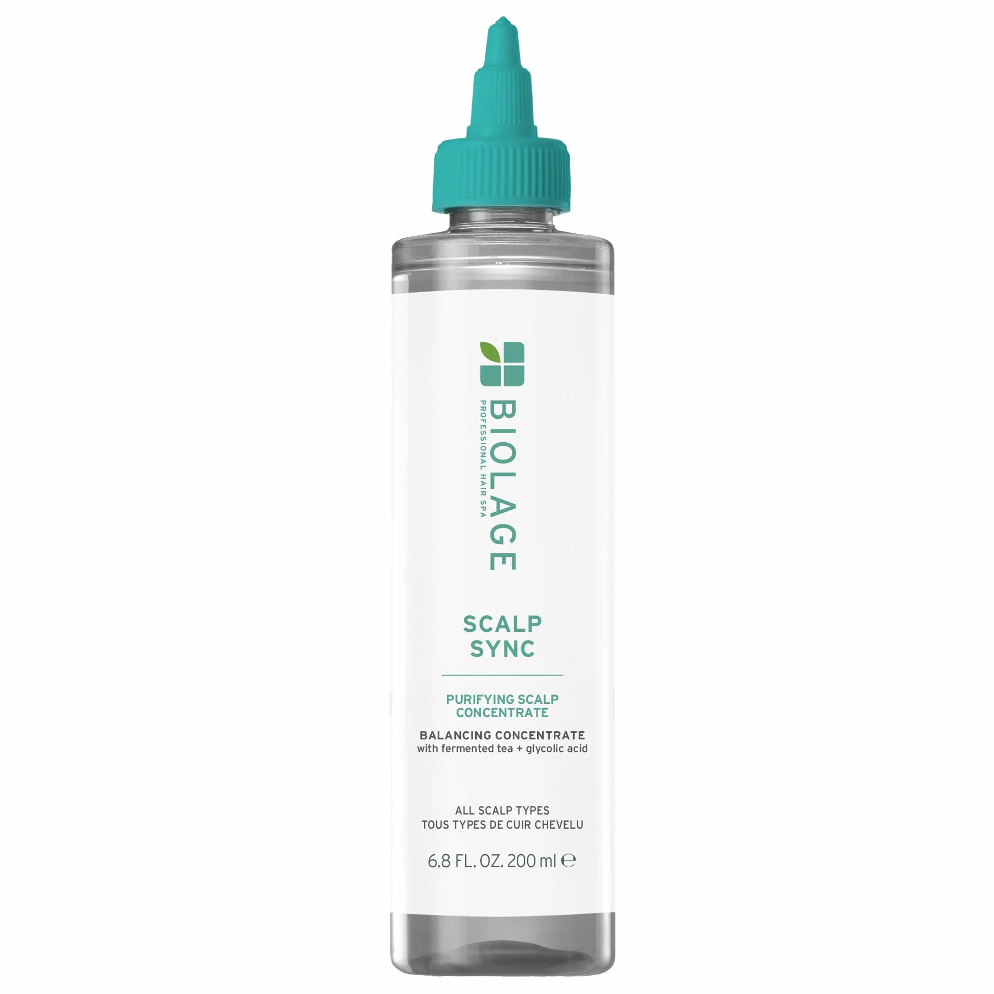 Biolage Scalp Sync Concentré purifiant – Traitement exfoliant et clarifiant du cuir chevelu sec, rafraîchissant et revigorant, mélange de thé fermenté et acide glycolique