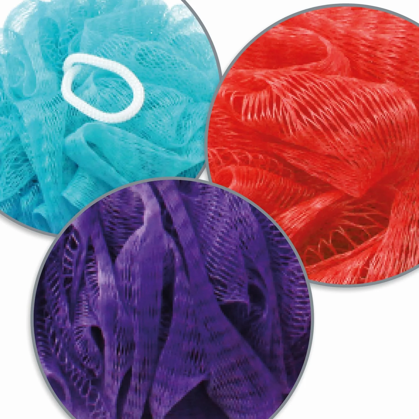 Éponge de douche 4 pièces aux couleurs vives
