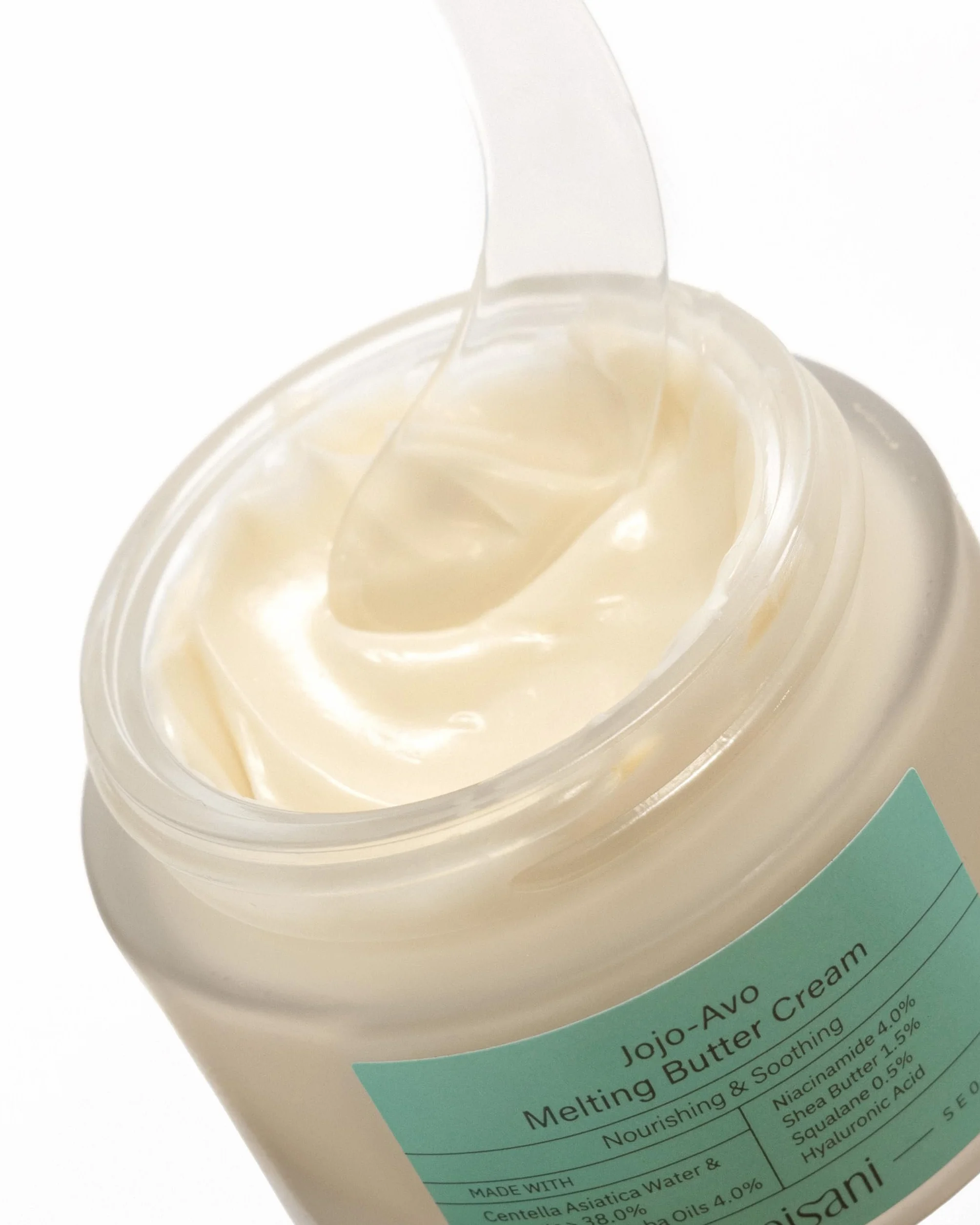 Meisani Jojo-Avo Melting Butter Cream, Crème hydratante et nourrissante à l'avocat et à la centella asiatica pour peaux sensibles et déshydratées, 50 ml