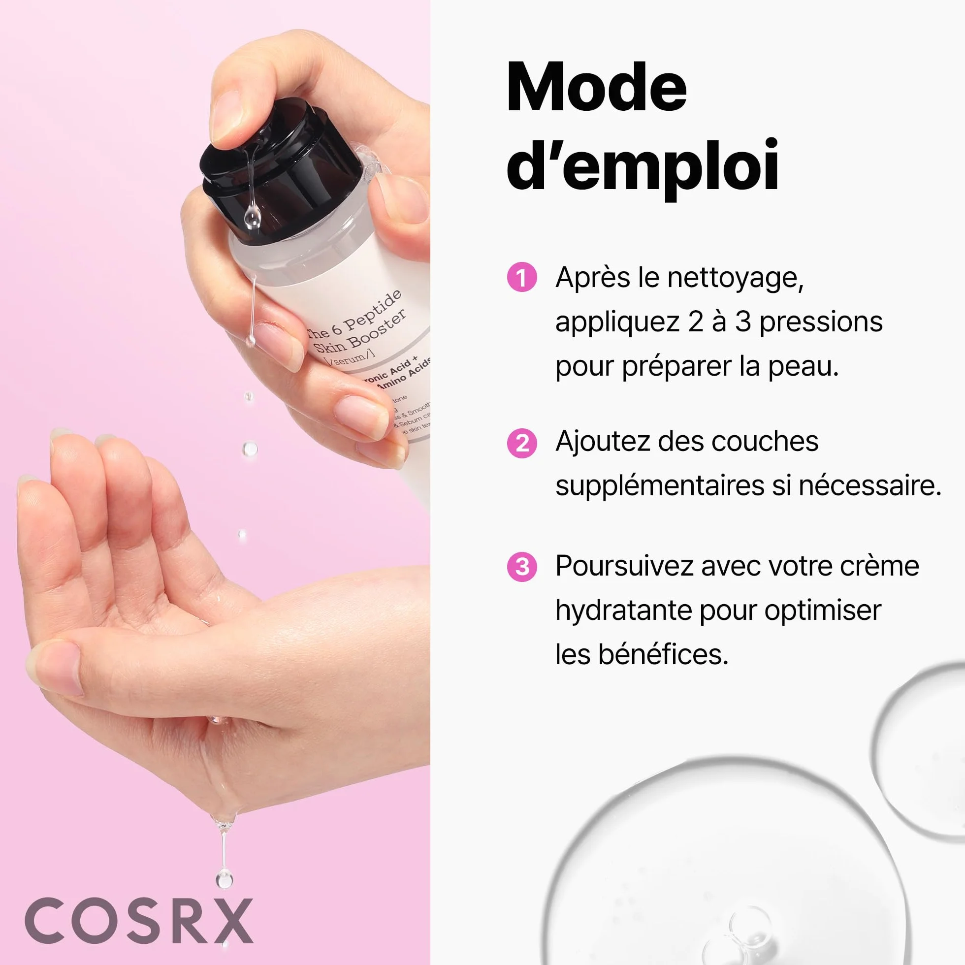 COSRX 6 Peptide Collagen Booster Toner Serum, Niacinamide & Acide Hyaluronique 150 ml