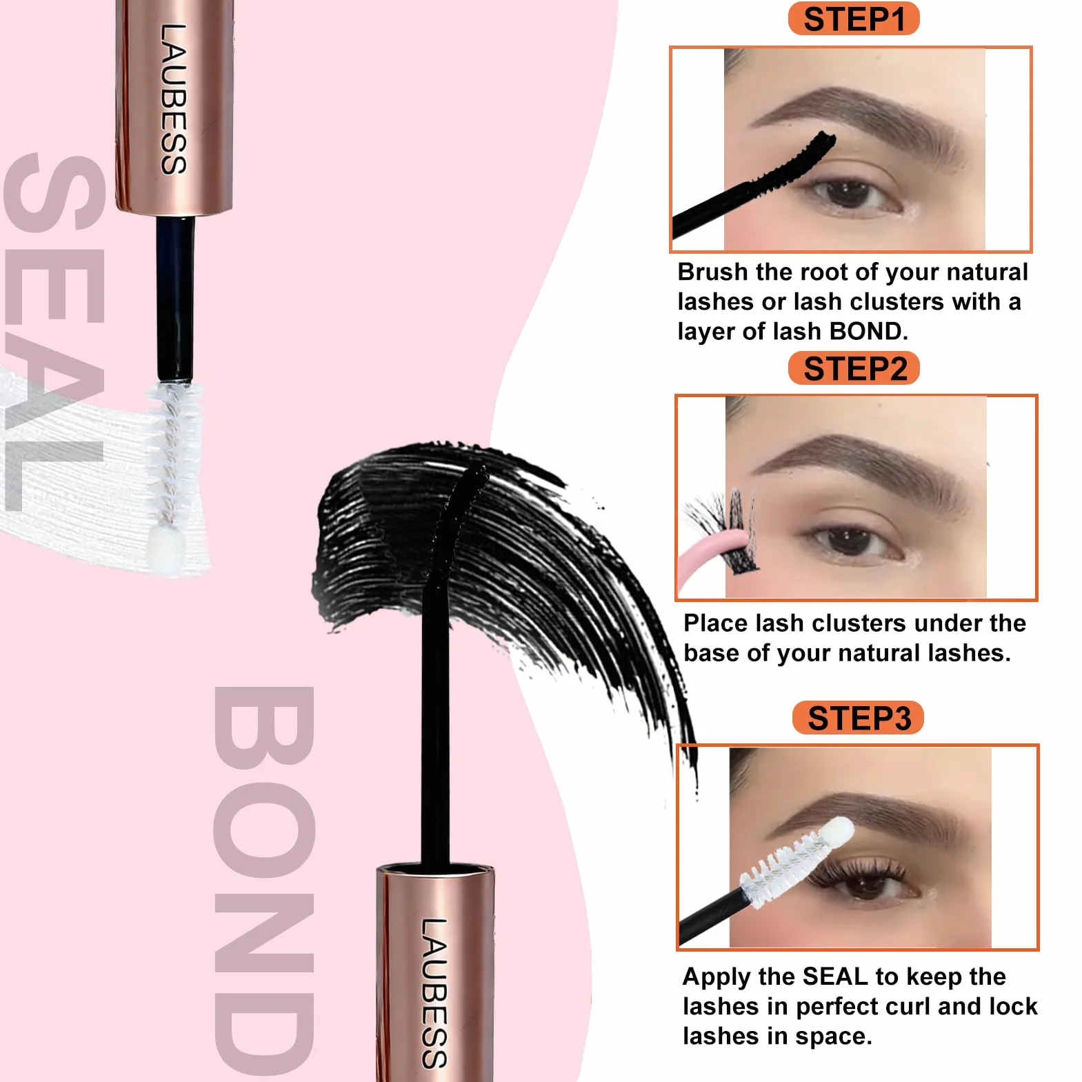 Colle Faux Cils Waterproof LAUBESS Extension Cils 10ml Black/Clear