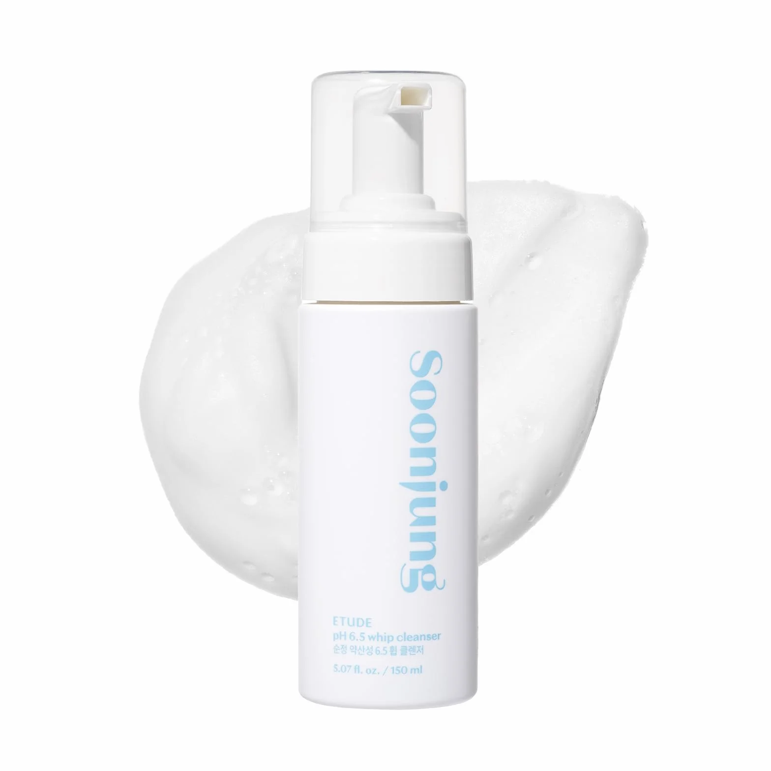 ETUDE Etude House SoonJung pH 6,5 Nettoyant fouet 5,1 fl. onces. (150ml) Nouveau 23AD| Nettoyant hydratant pour le visage à bulles douces non comédogène et hypoallergénique pour peaux sensibles