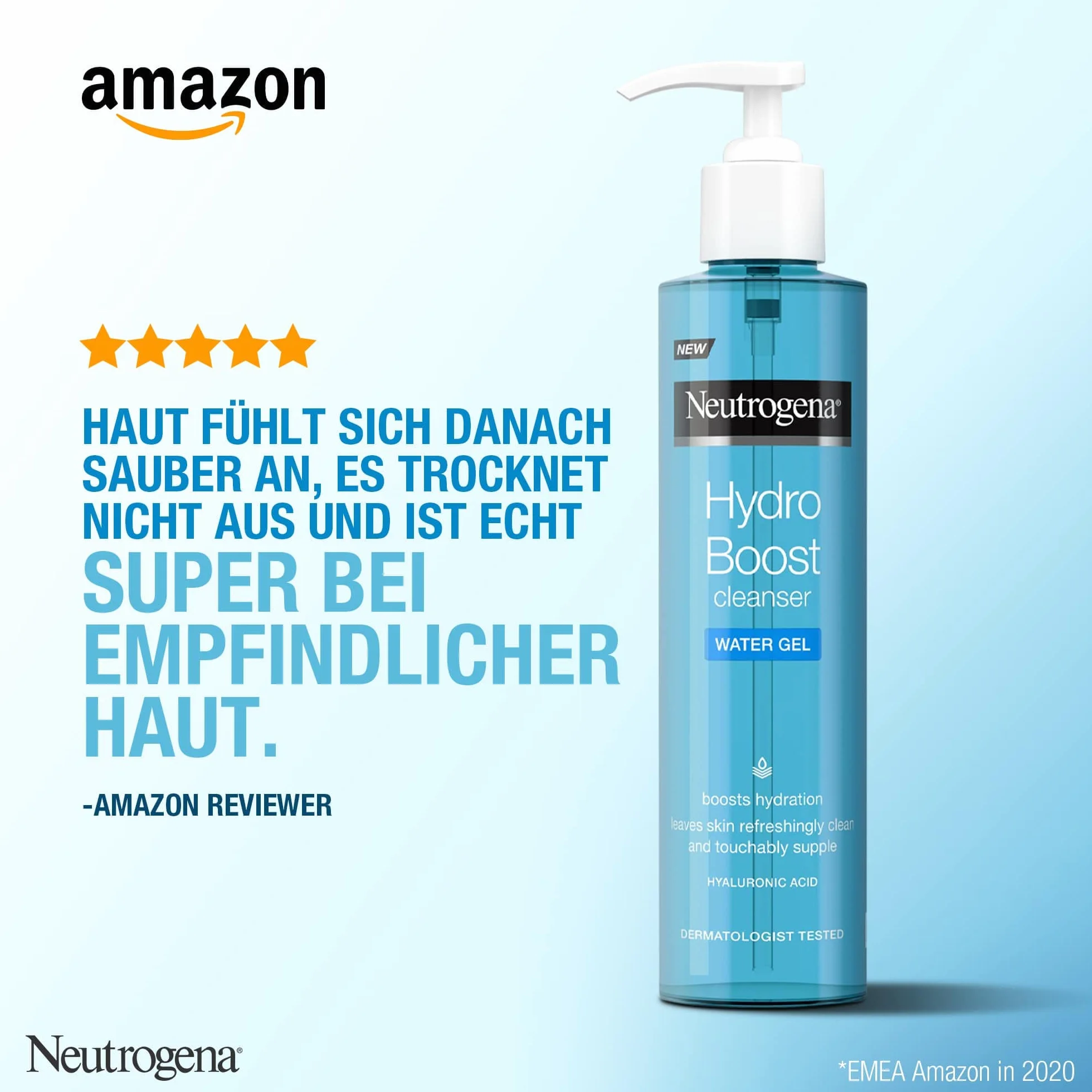 Neutrogena Hydro Boost Aqua Gel Lotion Nettoyante 200 ml Acide Hyaluronique
