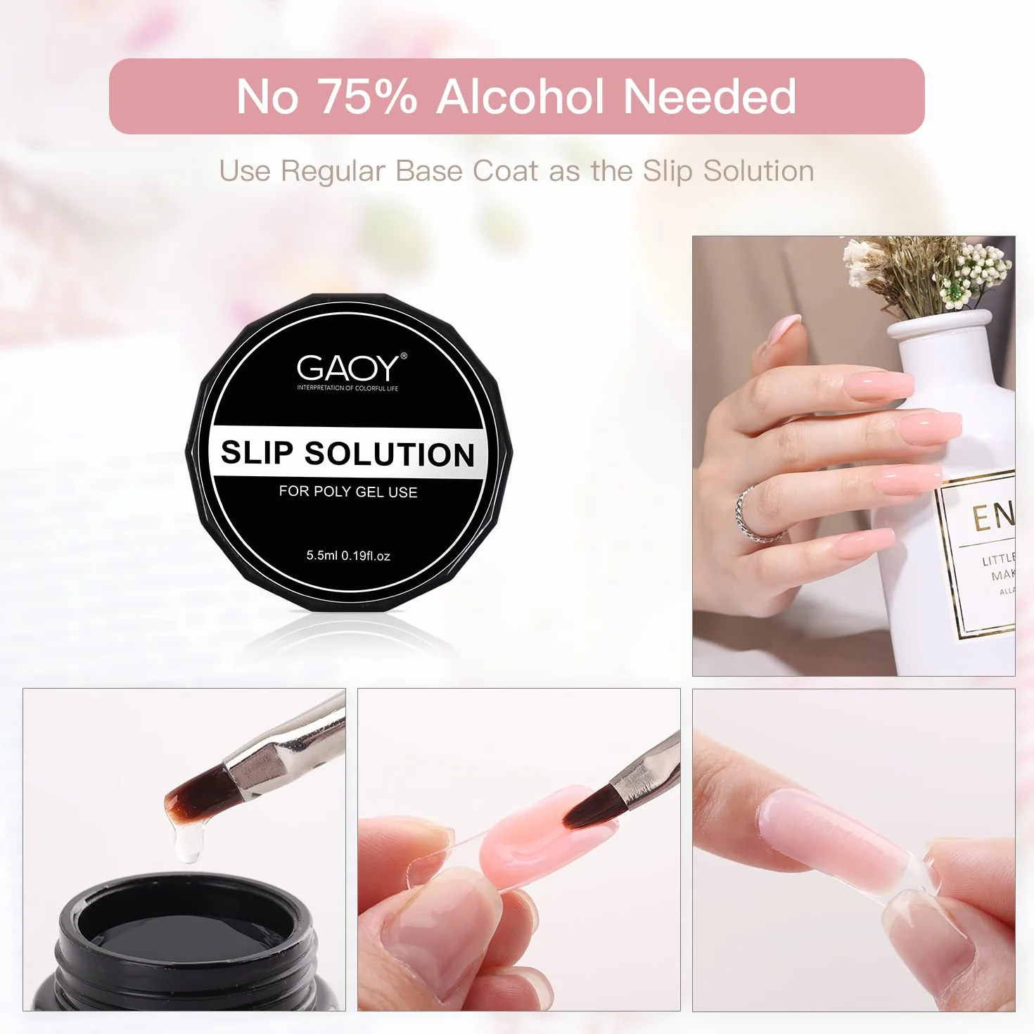 Kit de gel d'extension d'ongles GAOY 4 couleurs poly-gel avec couche de finition