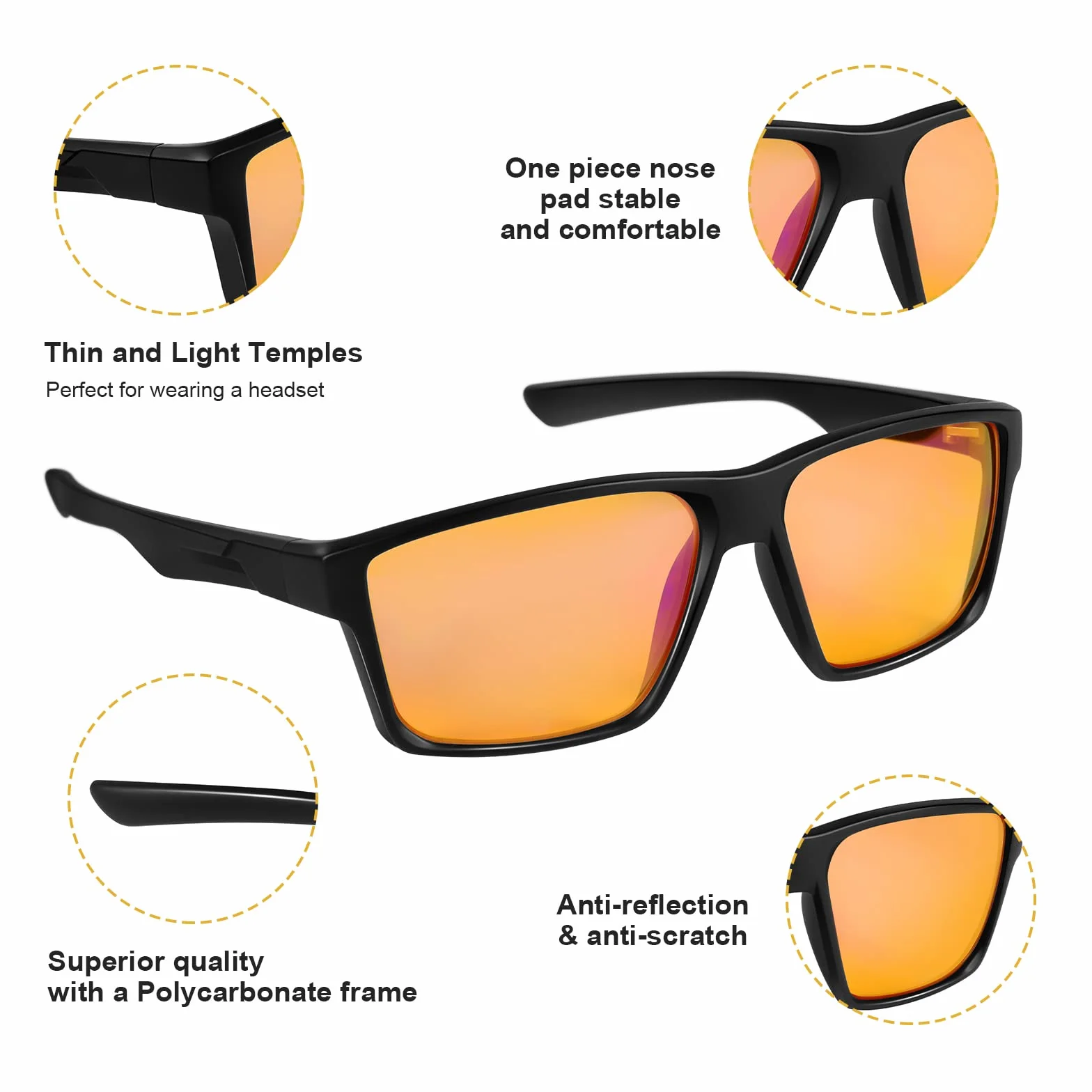 Lunettes Anti Lumière Bleue pour Gaming Homme Femme Filtre Professionnel Protection UV Fatigue Oculaire