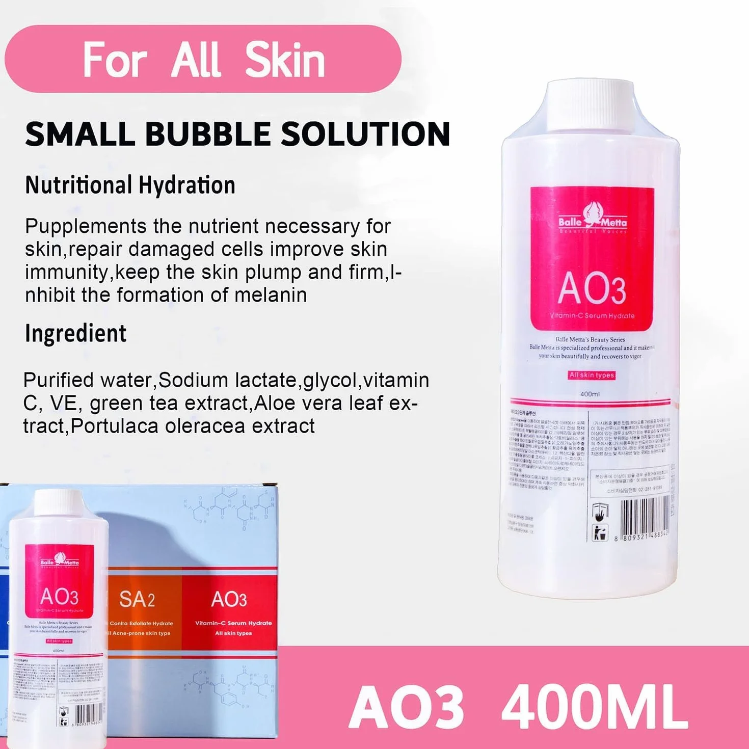 Aqua Peel Solution 400ml Soins de la Peau Faciale Nettoyant Hydratant