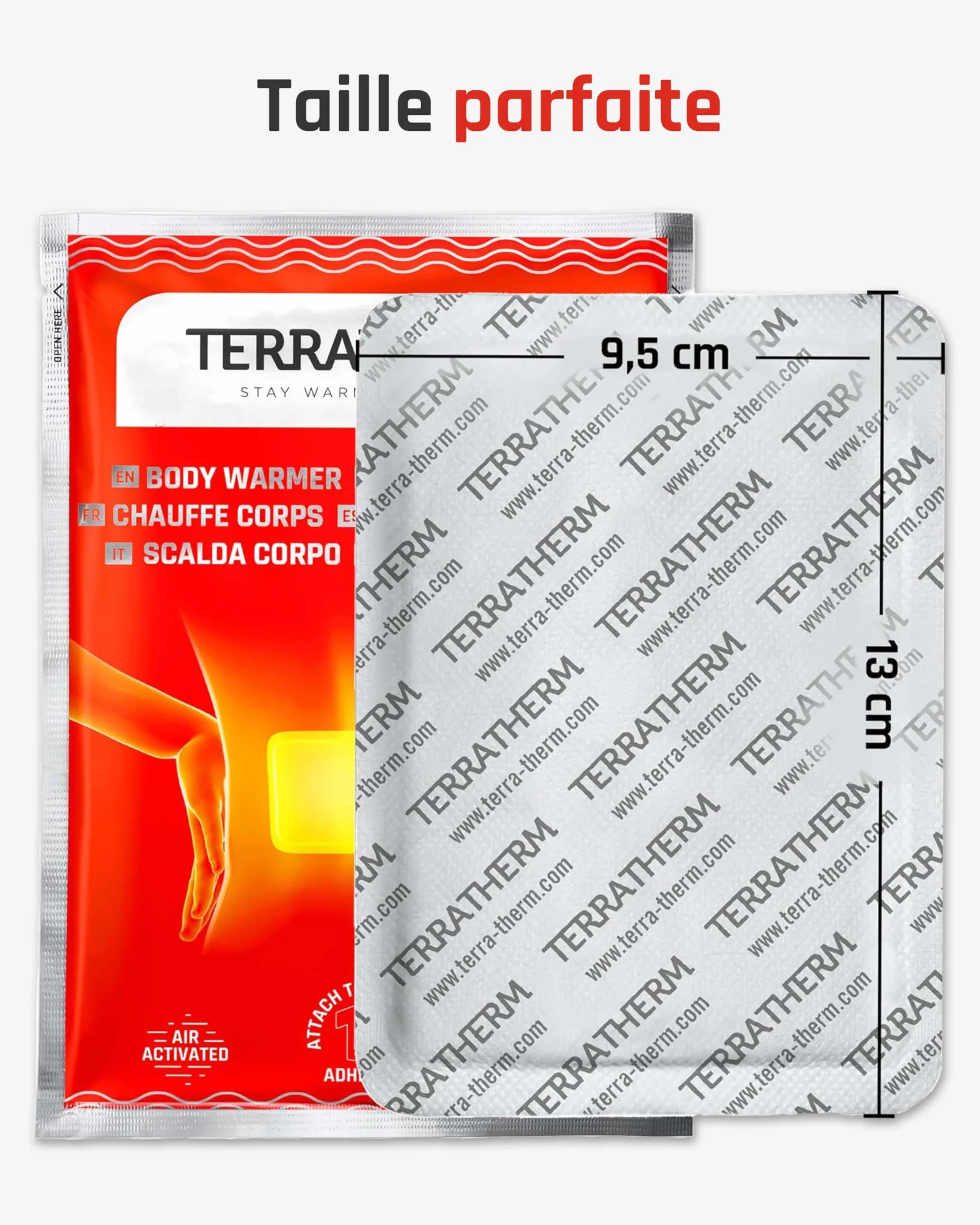 TerraTherm Patch chauffant dos nuque épaules chaleur profondeur 12 h autocollant activé par l'air 10 pièces