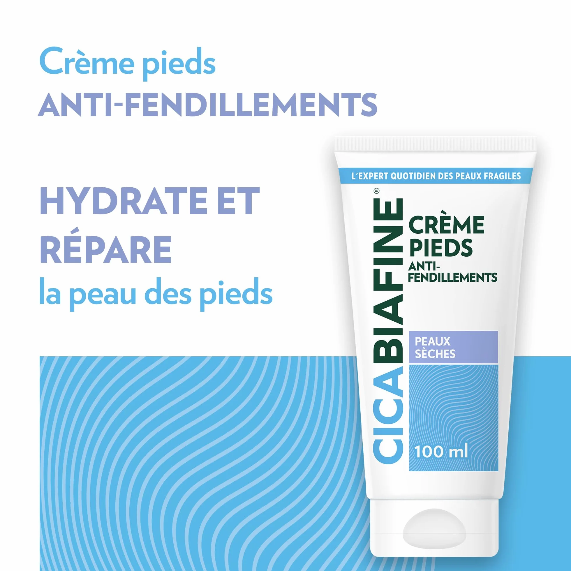 Cicabiafine Crème Pieds Anti-Fendillements 100 ml Hydratante Peaux Sèches Apaisante Nourrissante