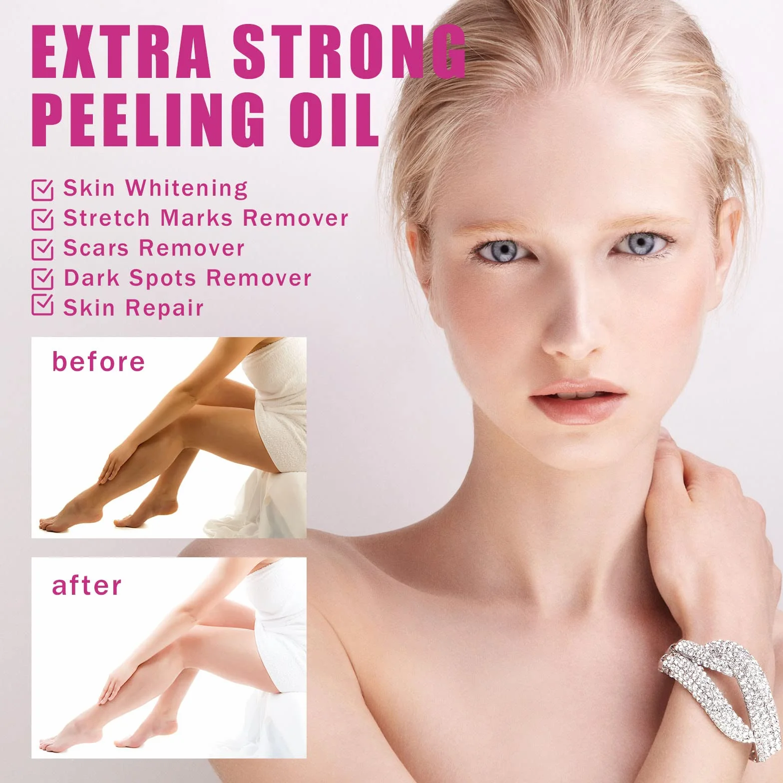 Huile Eclaircissante Peeling Corps et Visage Hydratante Élimine Cellules Mortes