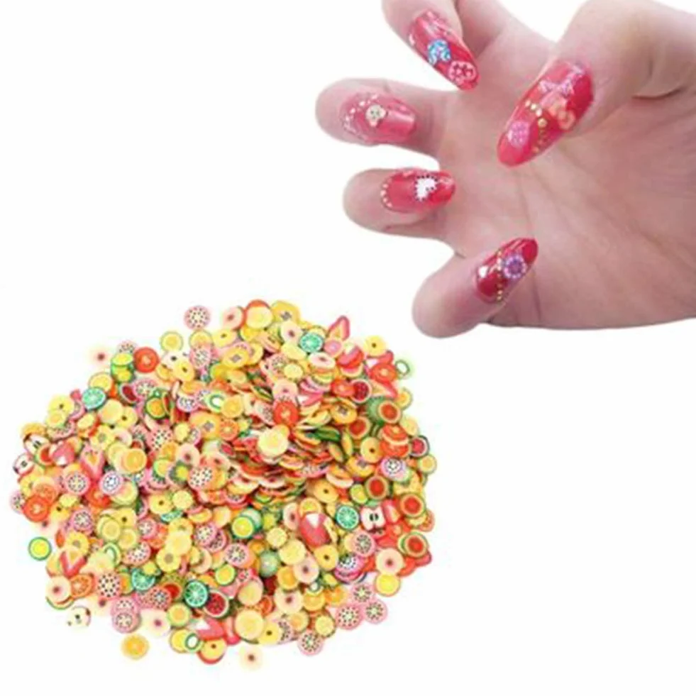 1000 Pcs 3D Polymer Clay Slices Miniature Fimo Fruit Wheel Nail Art Craft Designs Decorations