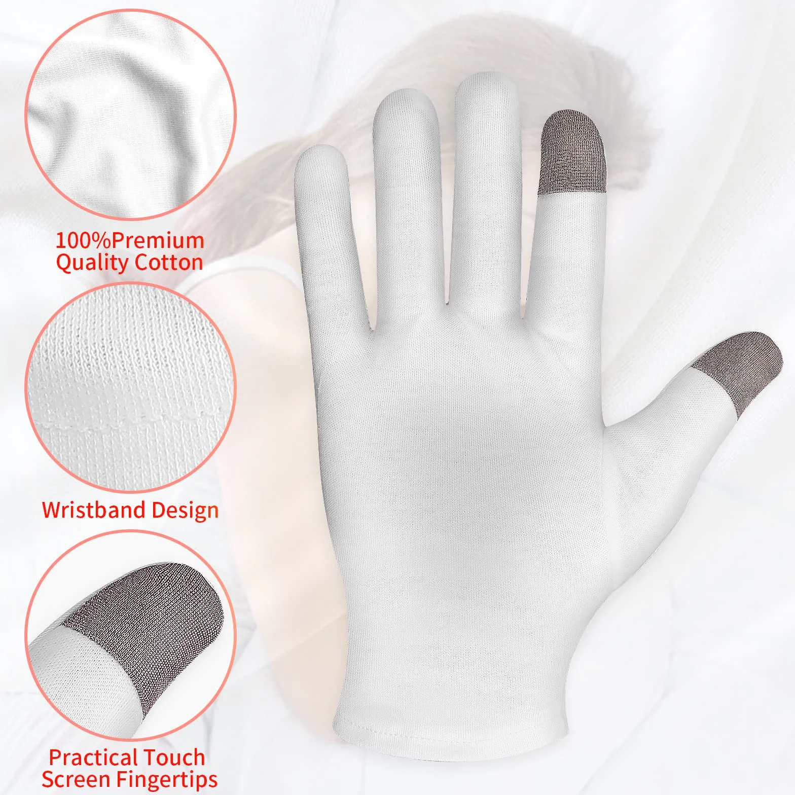 Gants et chaussettes hydratants pour écran tactile 4 paires Sibba réparation peau sèche craquelée eczéma
