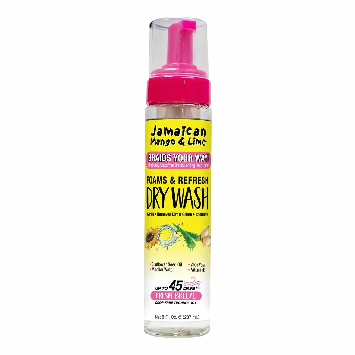 Jamaican Mango & Lime Foams Braid Your Way, Water Refresh Dry Wash 236,8 g