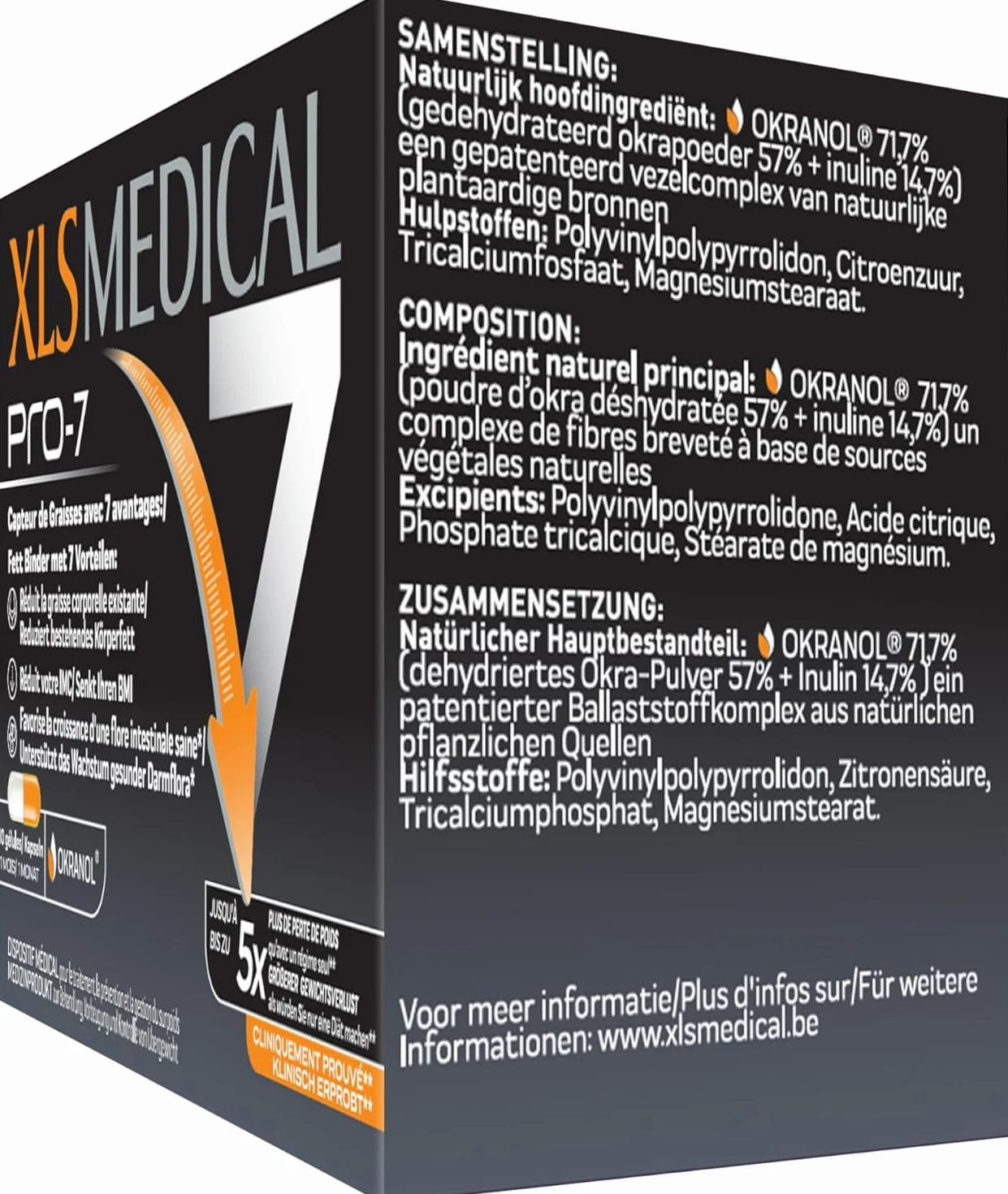 XLS MEDICAL Pro-7 Gélules perte de poids 180 gélules 1 mois traitement