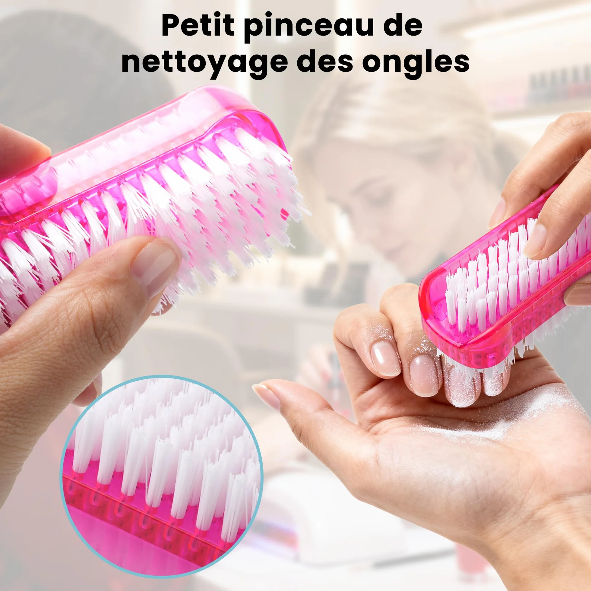 Lot de 4 Brosse à Ongles Double Face, Brosse Ongle en Plastique pour Nettoyage des Mains