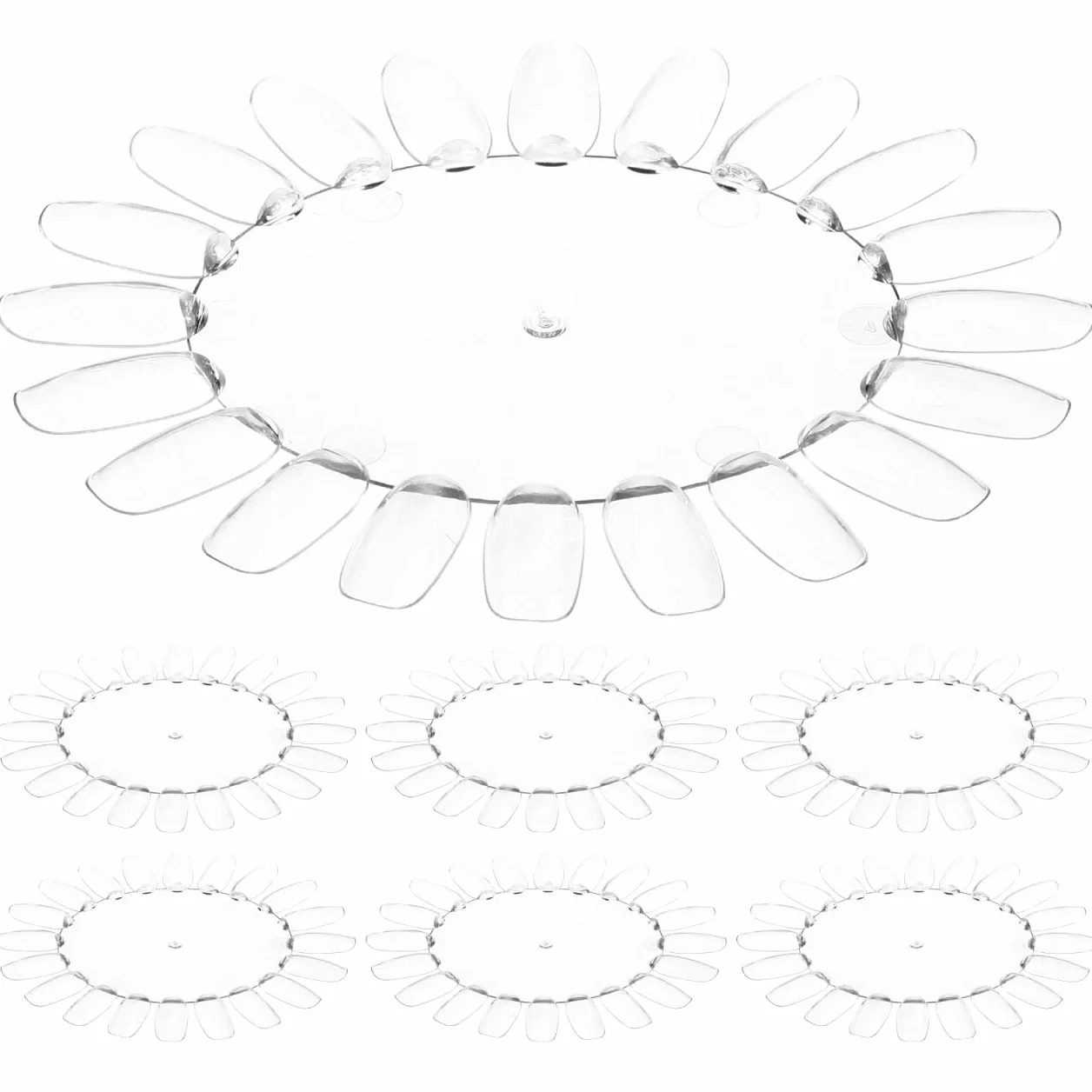 OULII Nuancier Ongles Rond Transparent 50 Pièces 5,12x4,33In – Présentoir Clair pour Tester & Organiser Vernis, Gel UV – Pratique Salon & Maison