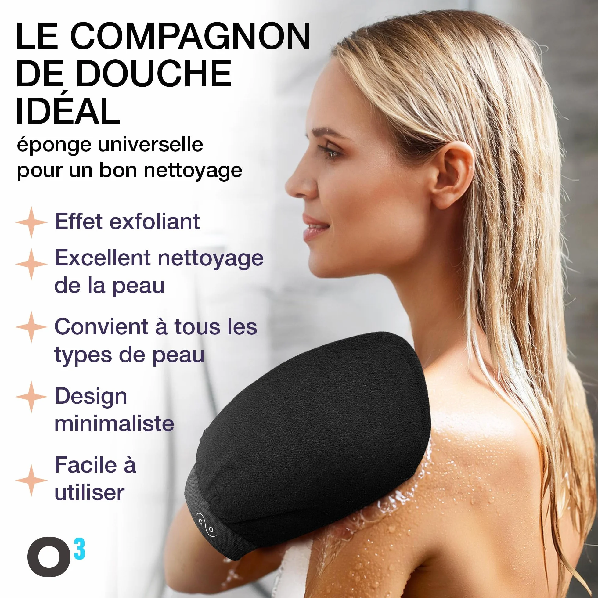 Gant Exfoliant Corps – Lot de 2 Gants Kessa – Gommage Corps et Visage Naturel (Noir/Saumon)