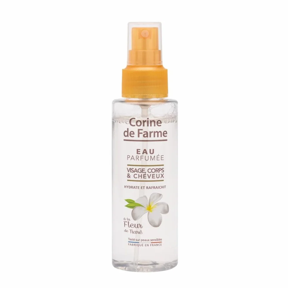 Trousse Essentiels Solaires Voyage Corine de Farme SPF 50 Crème Visage 50 ml, Eau Parfumée des Îles 100 ml, Lait Après-Soleil Acide Hyaluronique 100 ml