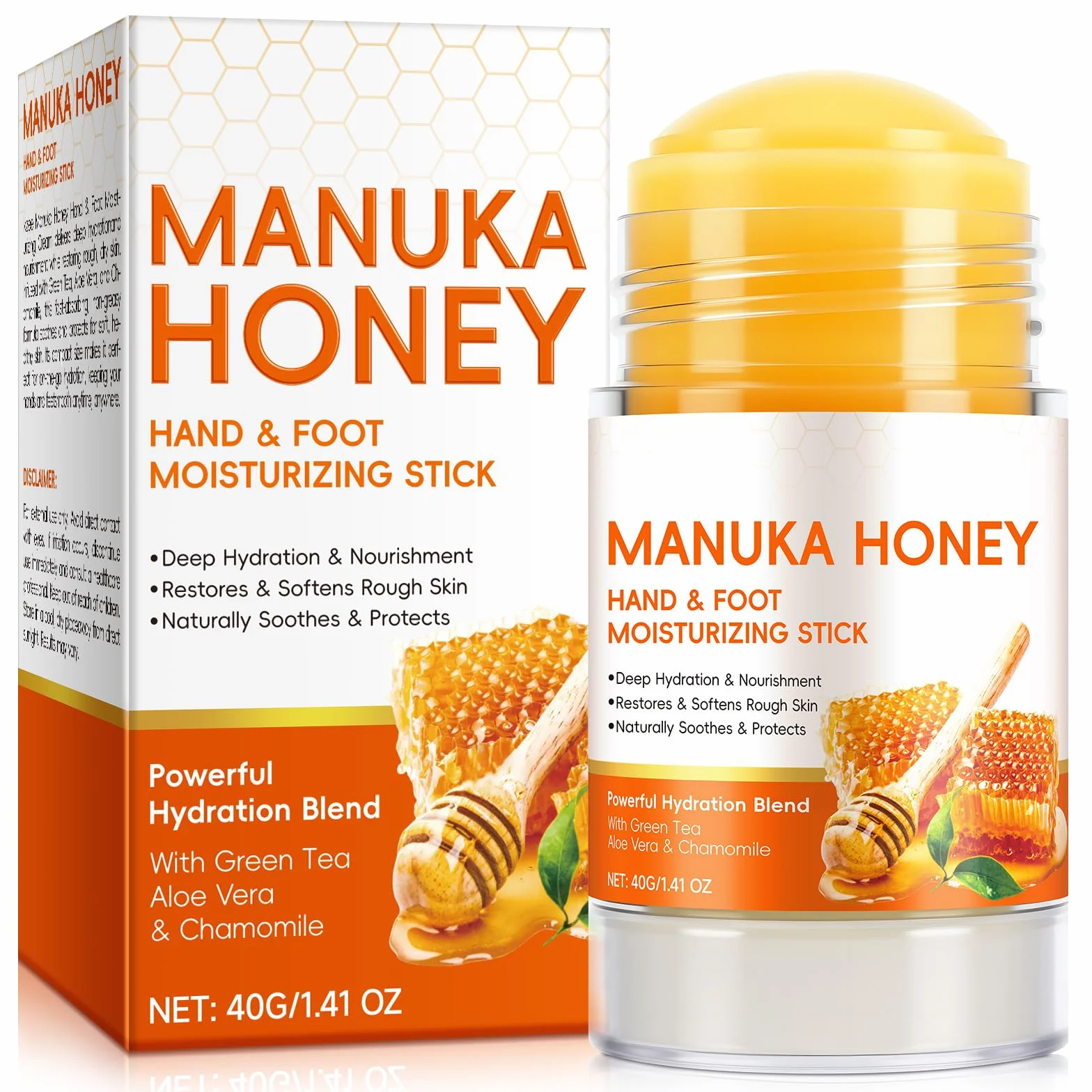 Manuka Miel Crème pour Talons et Coudes Soin Hydratant Exfoliant Peaux Sèches Craquelées 40g