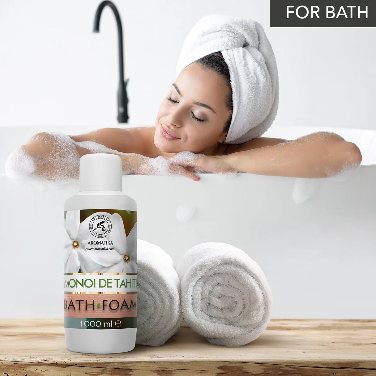 Mousse de Bain Monoi de Tahiti 1000ml - Bath Foam Calming - Soin du Corps - Exotique - Beauté - Bain - Bien-Etre - Détente - Aromathérapie - Spa - Bains Moussants