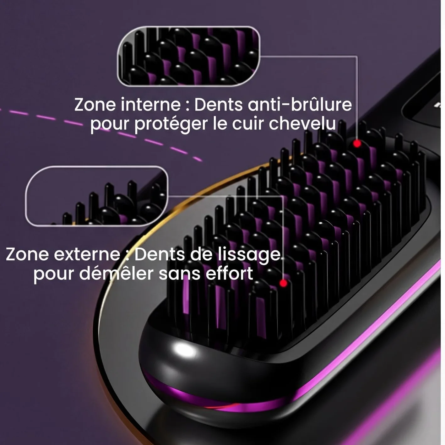 Cocoony Brosse à Cheveux, Brosse Coiffante Cocoony Cheveux Courts Volume,Brosse Lissante Ceveux Court Rechargeable Portable, Un Volume Coiffe en 2 Minutes (Bleu)