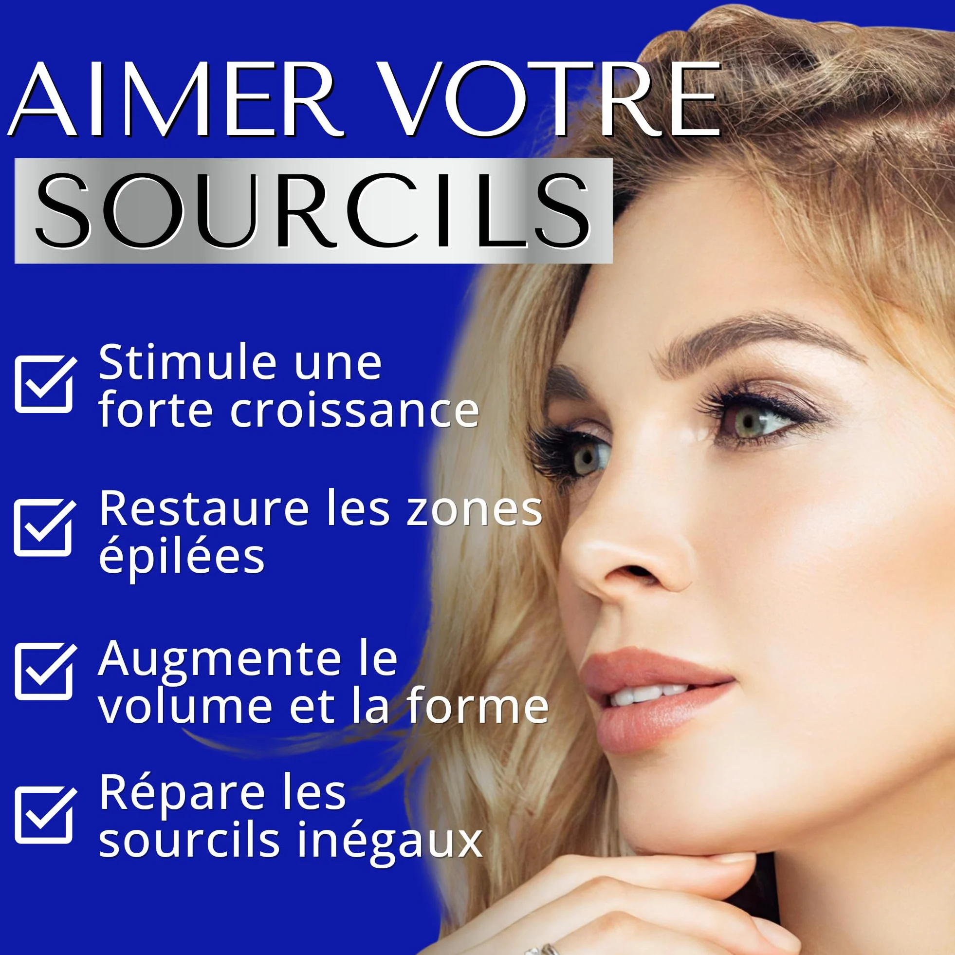 SERUM SOURCILS POUSSE FORMULE AVANCEE DERMAWORKS - Alternative Huile Ricin Maquillage Semi-Permanent Sourcils Fournis Epais 60 Jours