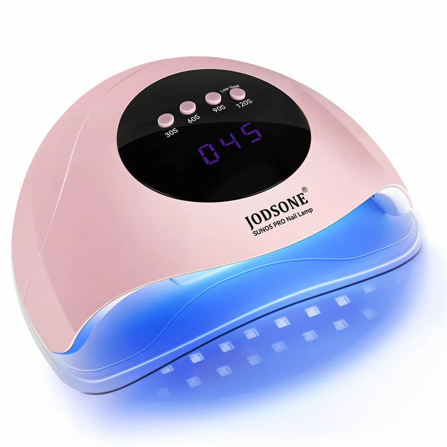 JODSONE Lampe UV Ongles Gel, Lampe à Ongles UV/LED Double Source Lumineuse avec 4 Minuteries et Capteur Automatique, Séchage Rapide du Vernis Gel-Rose