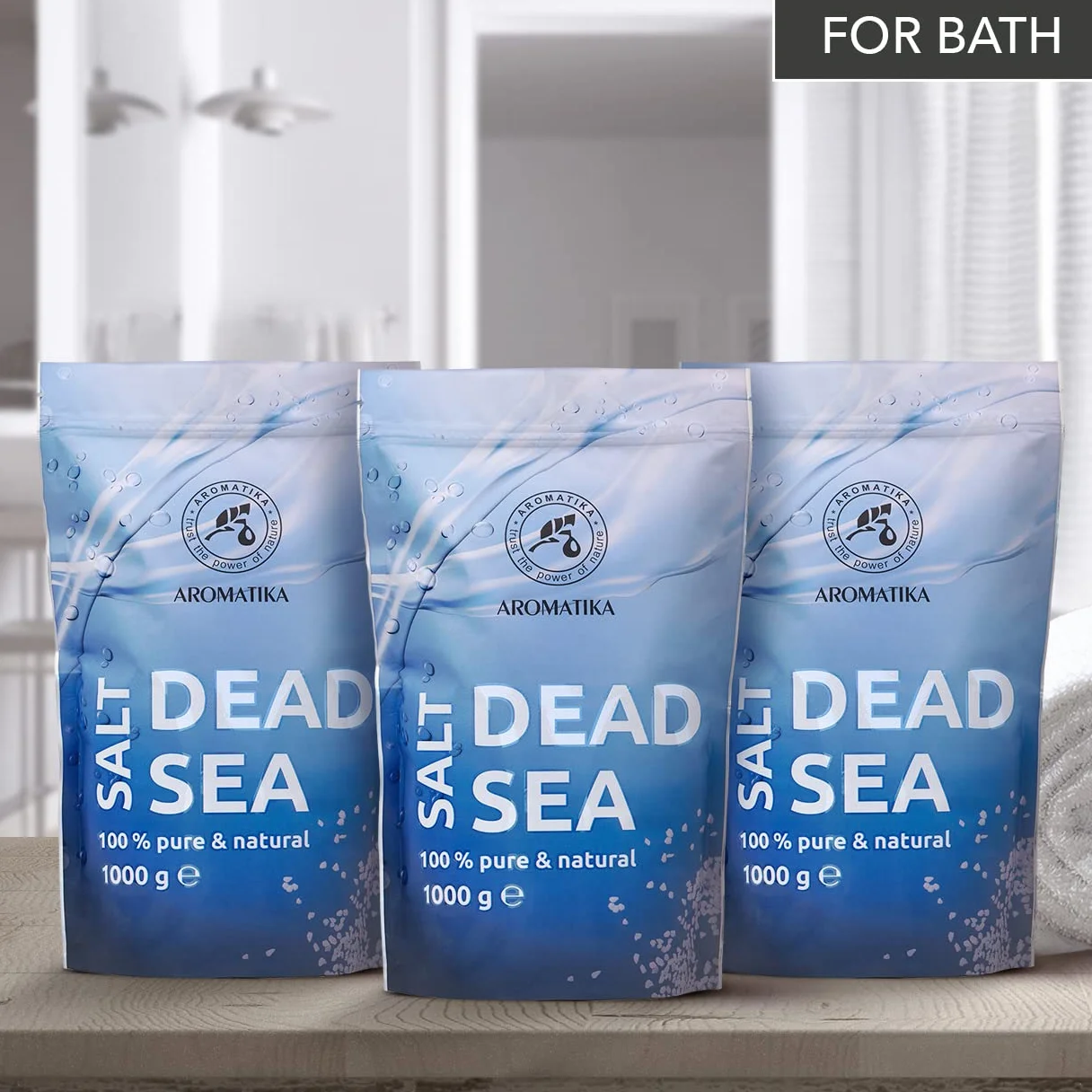Sel de Mer Morte 3x1000g Sels de Bain Pur et Naturel