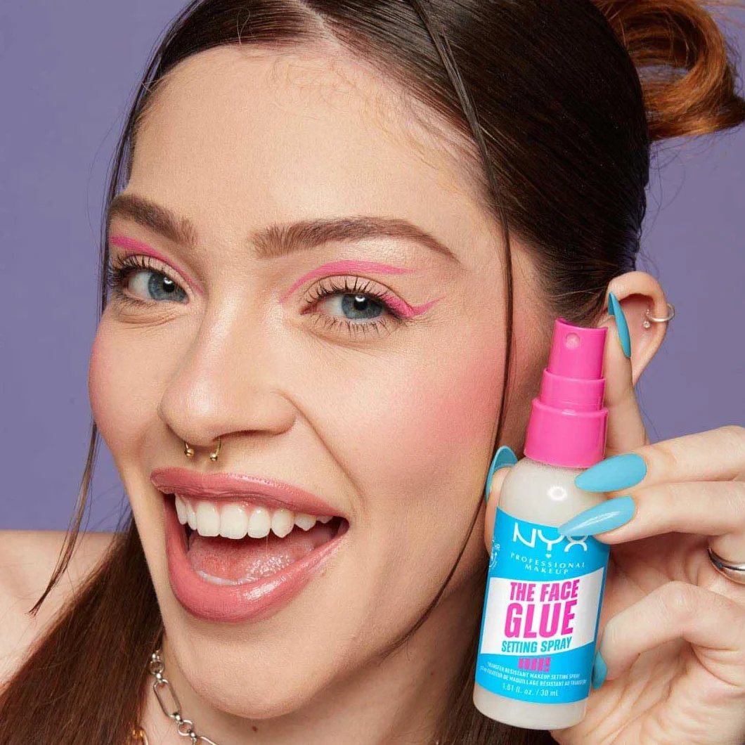 NYX Professional Makeup The Face Glue Setting Spray 60ml Fixateur de Maquillage Résistant aux Transferts Waterproof Tenue Longue Durée 24H Vegan