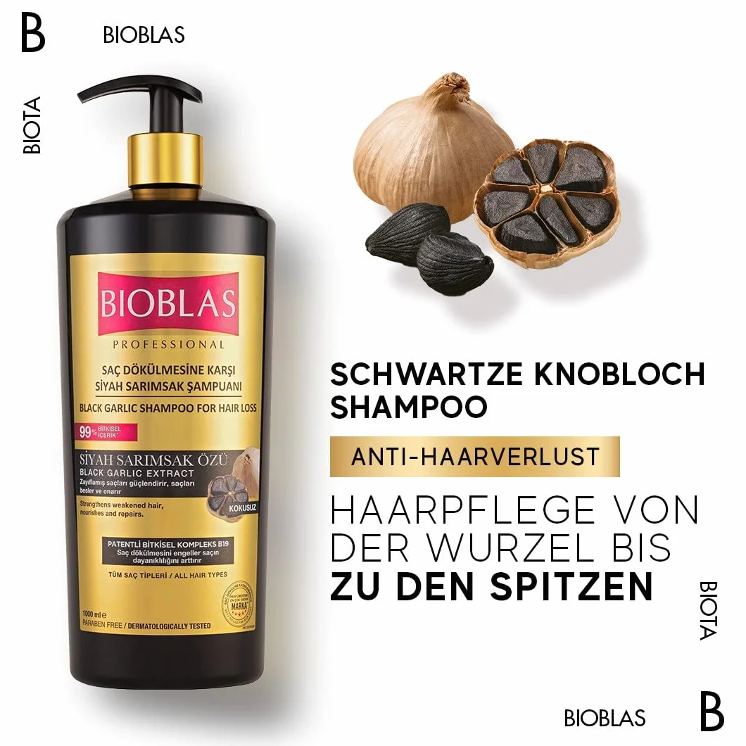 Bioblas Shampoing à l'ail noir 1000 ml + 500 ml