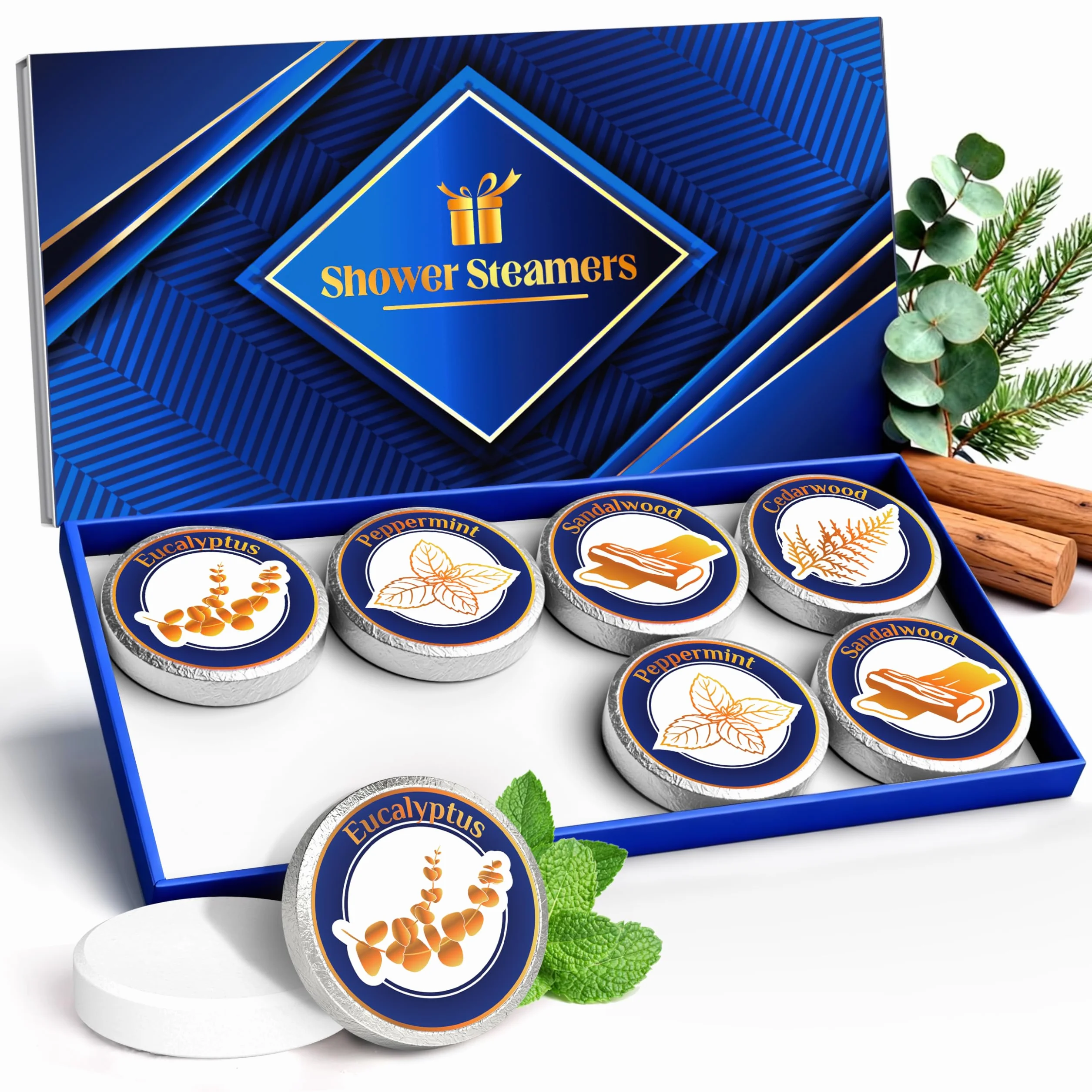 Bombes de Douche Aromathérapie pour Hommes, 8 Pièces Cadeau Fête des Pères