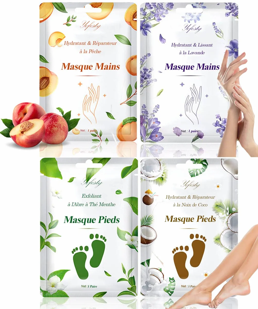 Masques Mains & Pieds Bio Naturel Noix de Coco Hydratant Réparateur Peau Sèche