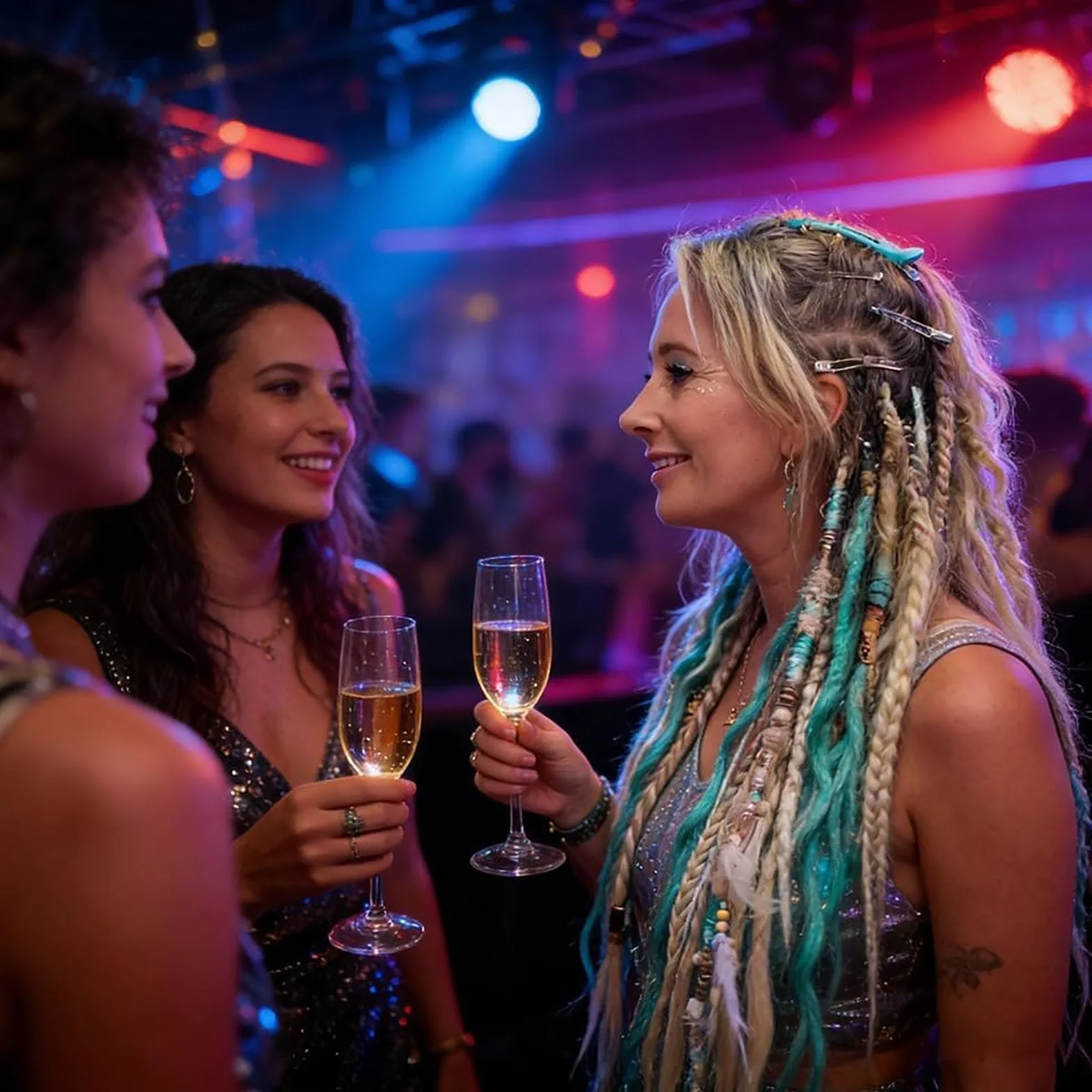 Queue de cheval élastique à dreadlocks, extension de cheveux dreadlocks bohème avec perles, fixation facile en une minute pour festival, légère, plusieurs couleurs, cheveux tressés (#I)