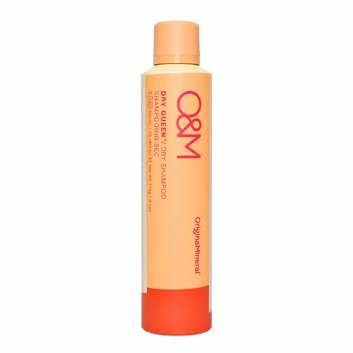 O&M Dry Queen Shampooing Sec (300ml) – Shampooing sec pour volume & fraîcheur – Nettoyage immédiat sans eau – Sans sulfates, parabènes & silicones – Certifié PETA, vegan, fabriqué en Australie
