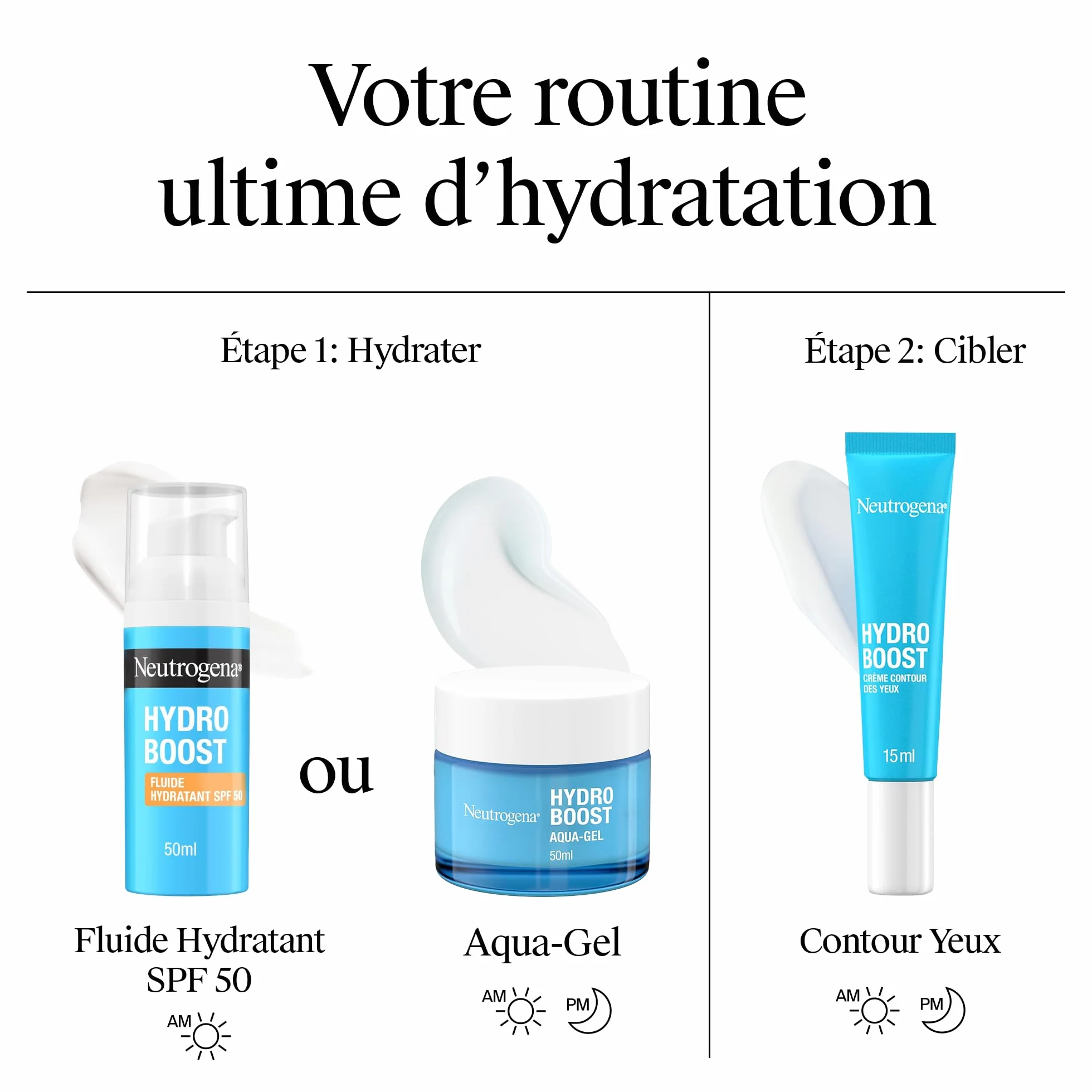 Neutrogena Crème Contour des Yeux Hydro Boost 15 ml Acide Hyaluronique Soin Hydratant Anti-Fatigue