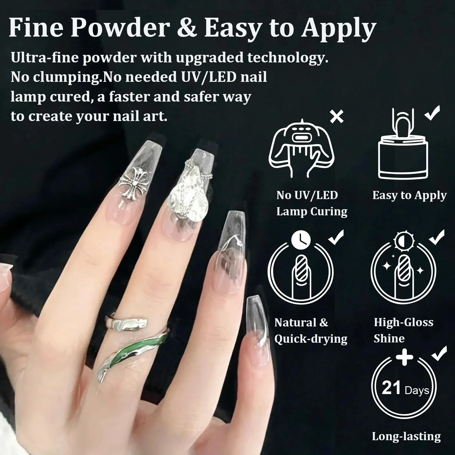 Poudre à Ongles Transparente 28g Dipping Powder Manucure Kits Sans Odeur Durable