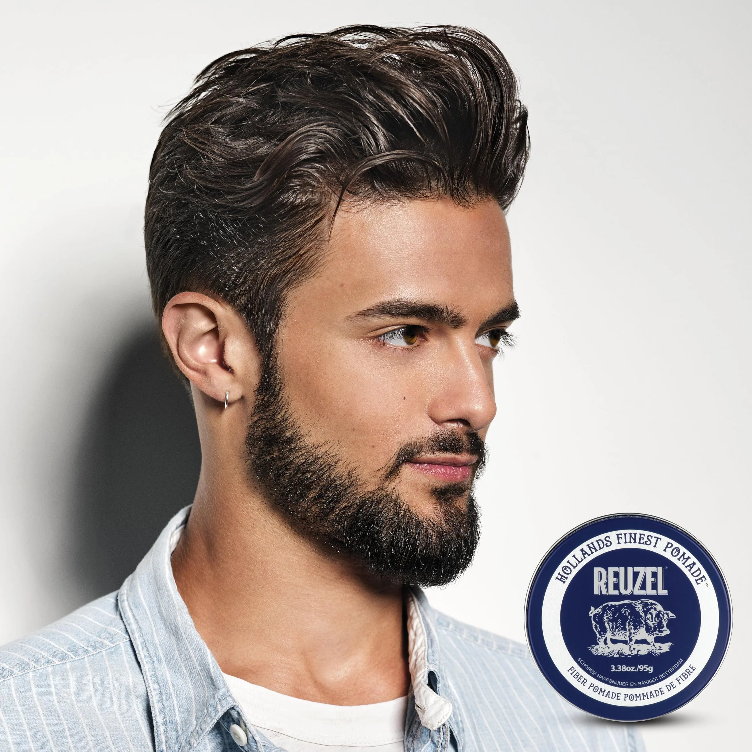 Reuzel Pommade aux fibres, faible brillance, tenue ferme, aspect plus volumineux et texturé, facile à recoiffer tout au long de la journée, 95 g