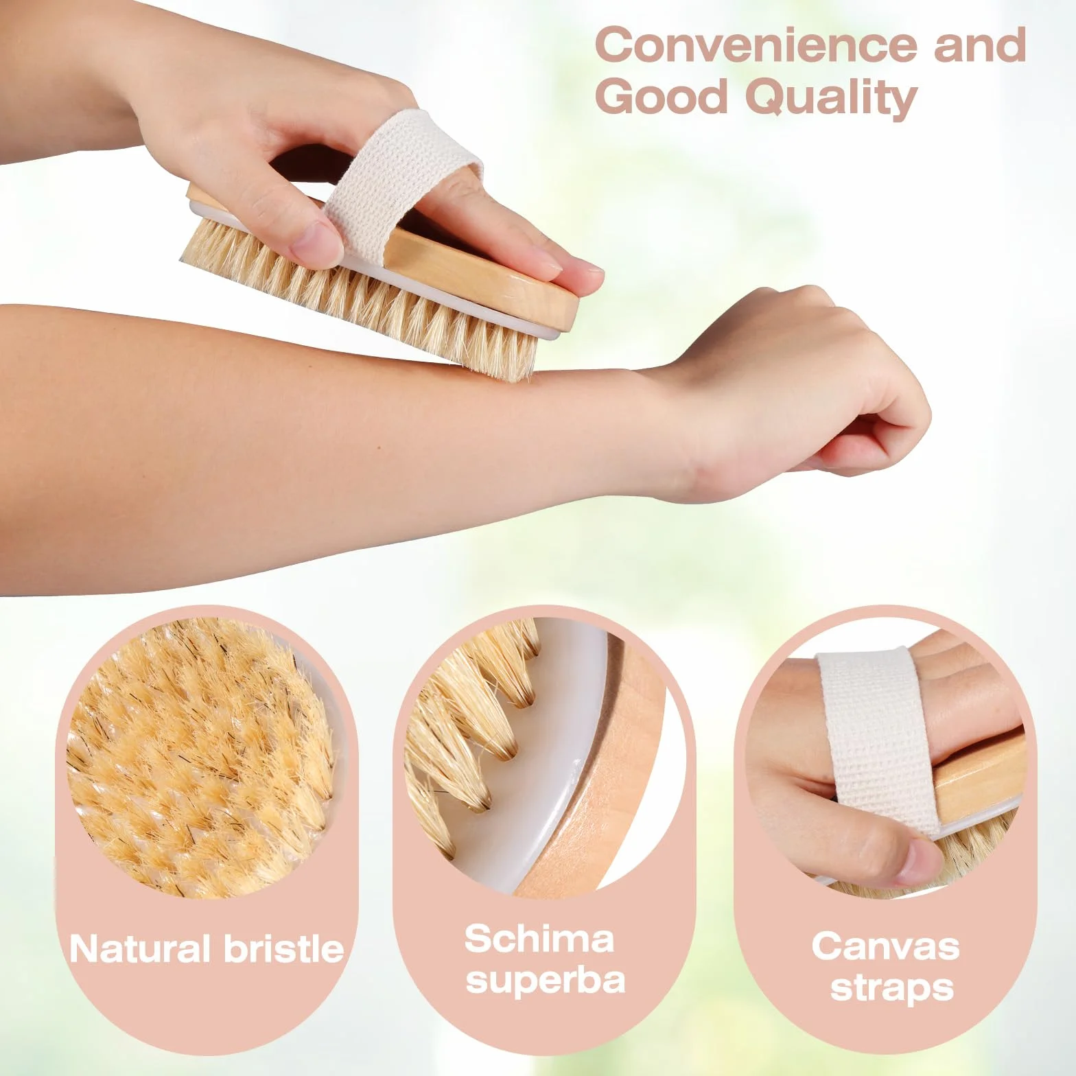 Brosse à Sec Corps pour Drainage Lymphatique Anti-cellulite Exfoliante Circulation Sanguine