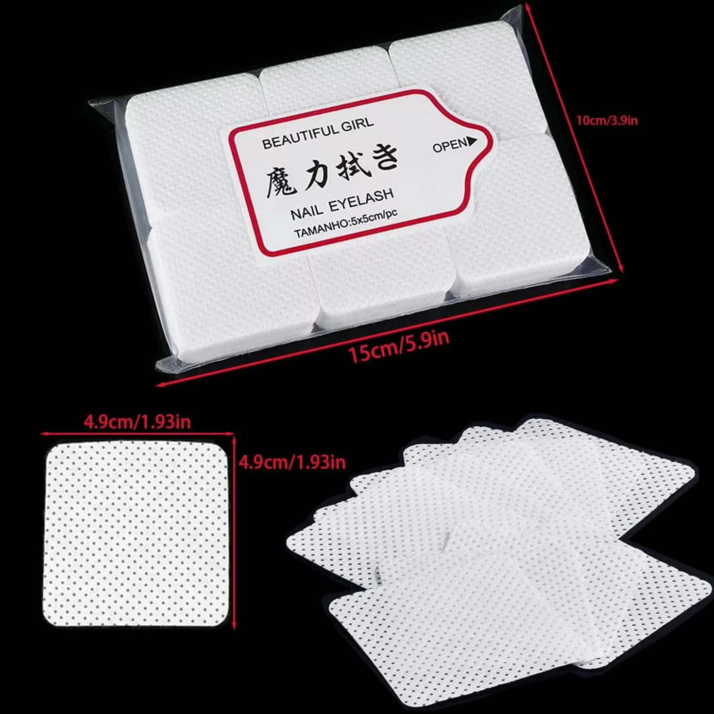 Coton Ongles Gel Non Pelucheux 300 Pièces lingettes tampons polissage absorbants UV Nail Art