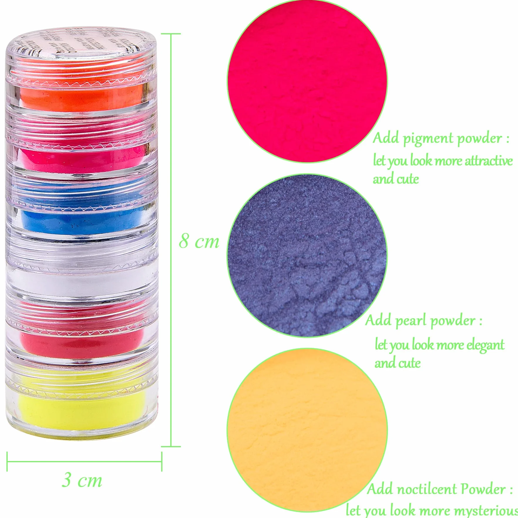Poudre à Ongles Pigment Fluorescente 54 Couleurs Nail Art Poudre Iridescent Duufin