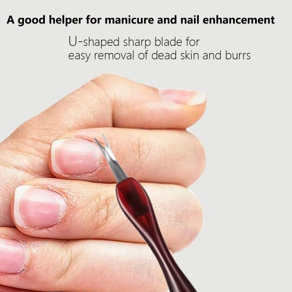 Cuticle Trimmer 4 Pièces Fourchette à Cuticules Poussoir à Cuticules Dead Skin Remover