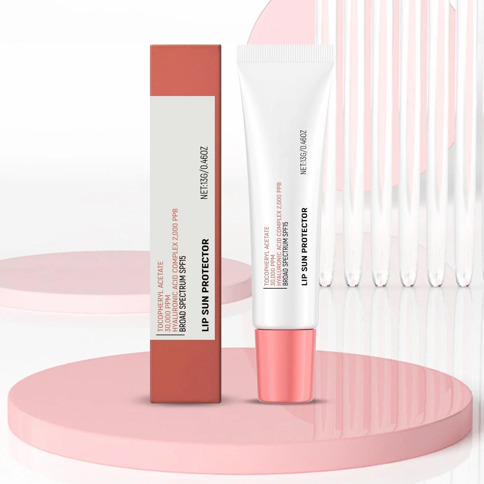 Tinted Glow SPF 15 Sunscreen Lip Balm with Hyaluronic Acid and Vitamin E for Dry Sensitive Lips