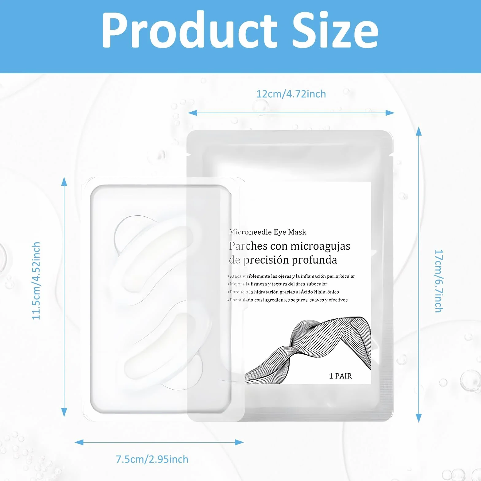Lot De 2 Patch Micro Aiguilles Réduit Les Rides Et Les Gonflements Pour Femmes Maquillage Beauté